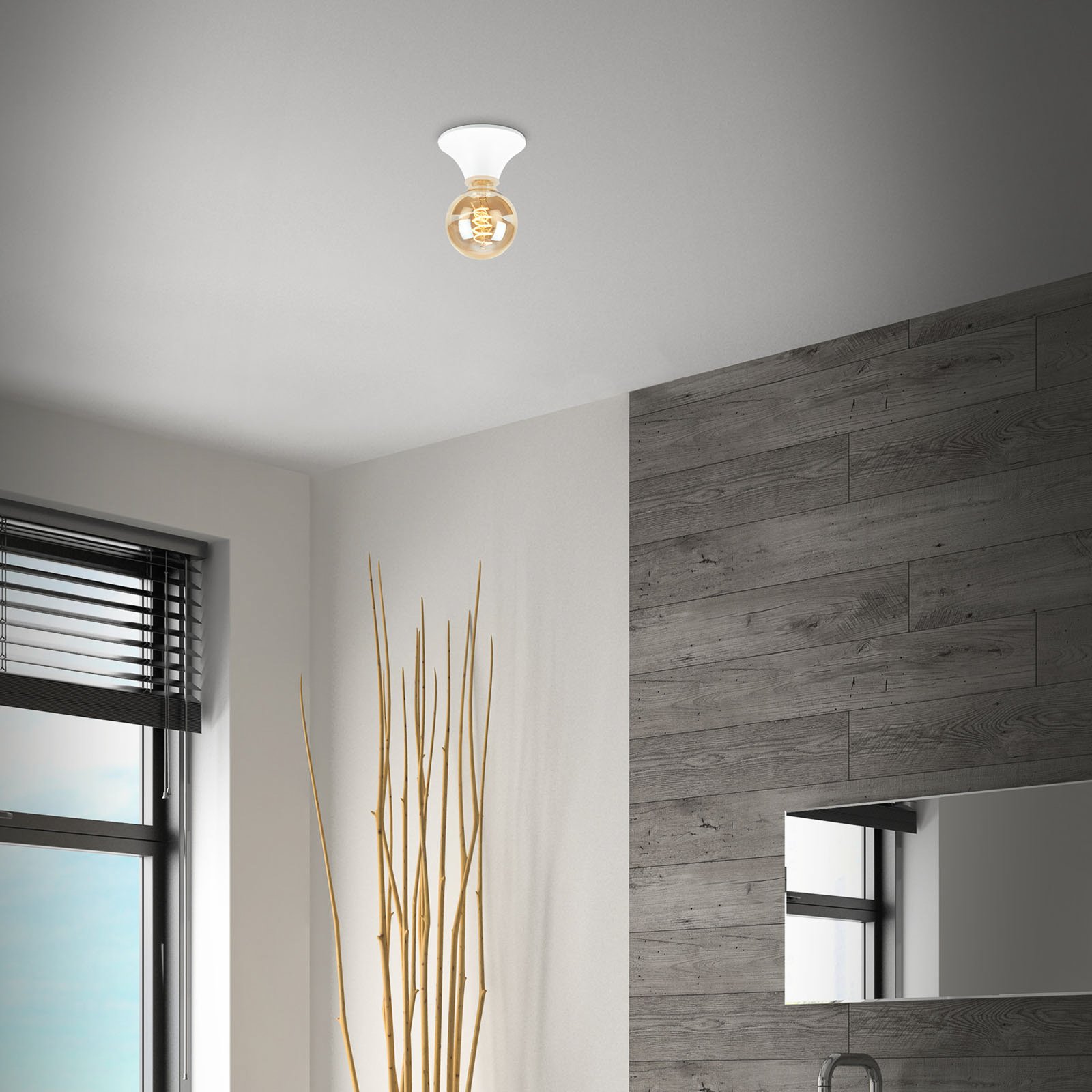 Plafondlamp Tepel voor de badkamer IP44 E27 wit