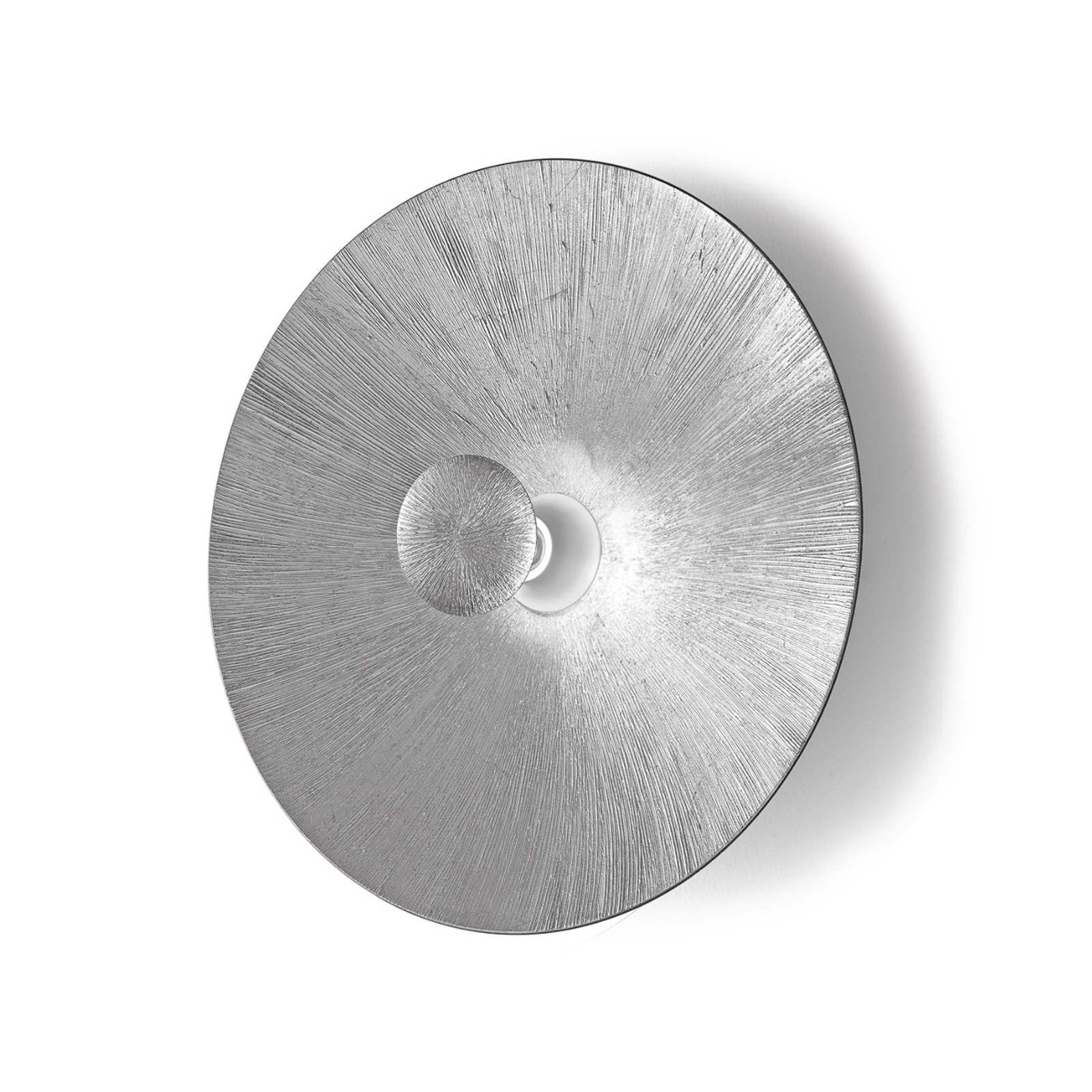 Aplique de pared Kolarz Moon, color plata, Ø 62 cm, metal/vidrio