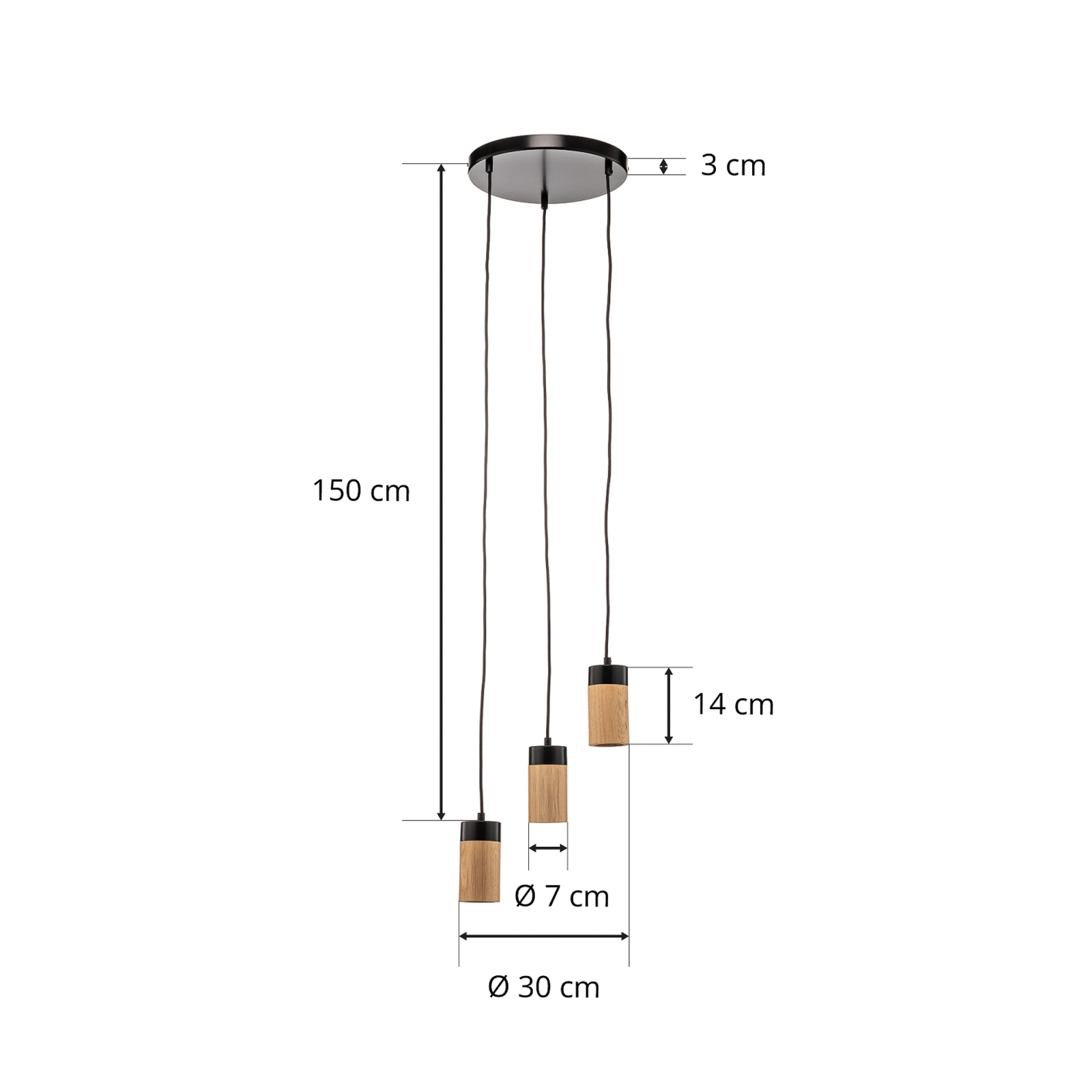 Envostar Plain Hängeleuchte, 3-flg., rund