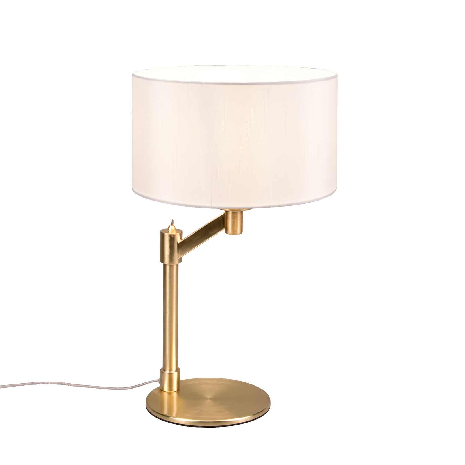 Cassio table lamp with fabric shade, brass