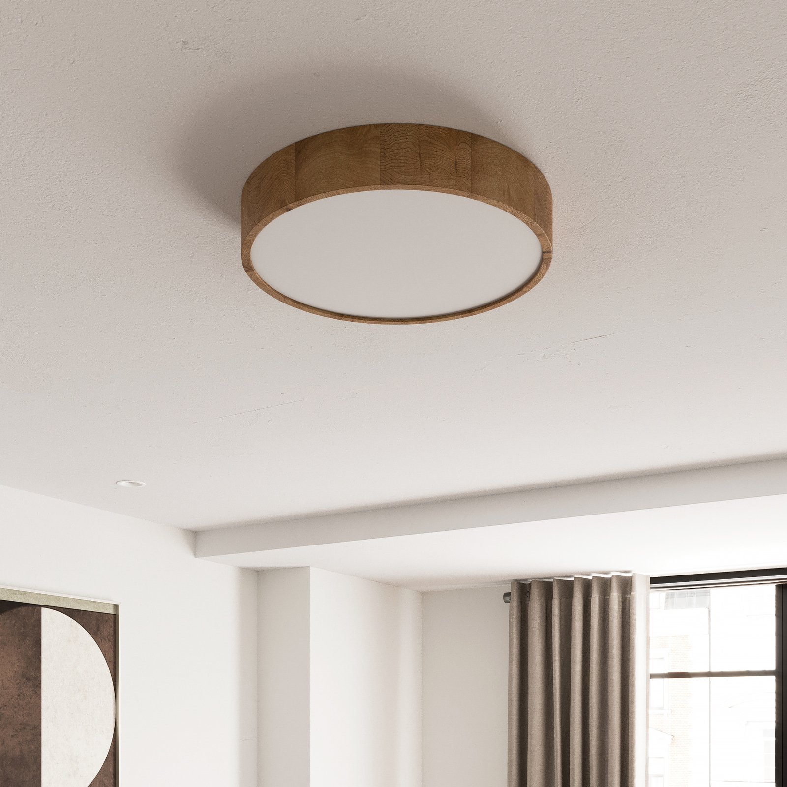 Envostar Kerio ceiling lamp, Ø 47 cm, natural oak