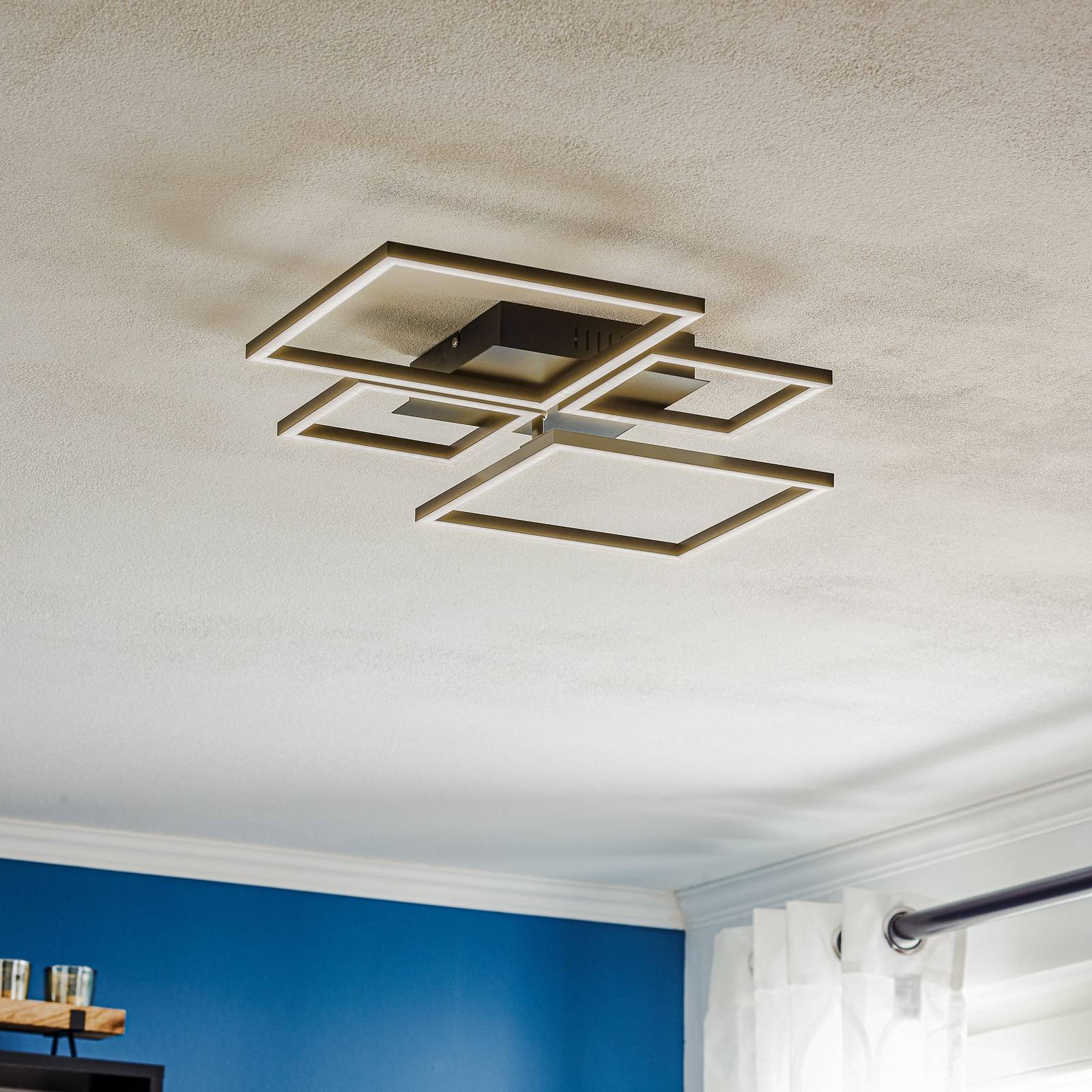 Photos - Chandelier / Lamp Briloner LED ceiling light Frame, CCT, 4-bulb, black 