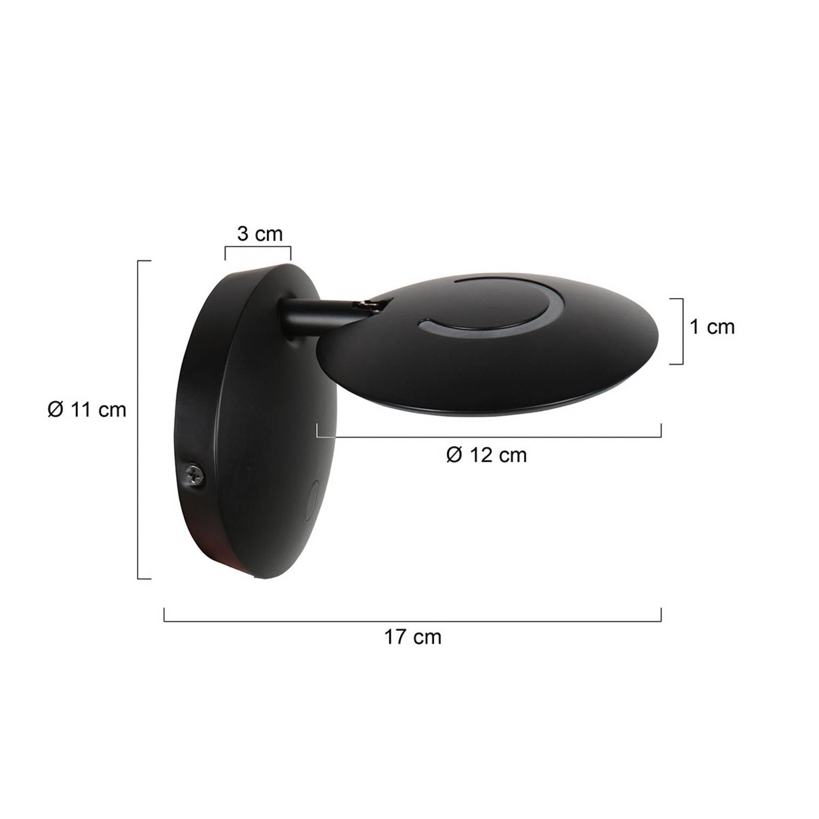 Kinkiet LED Zenith 2, czarny, CCT, metal, wtyczka