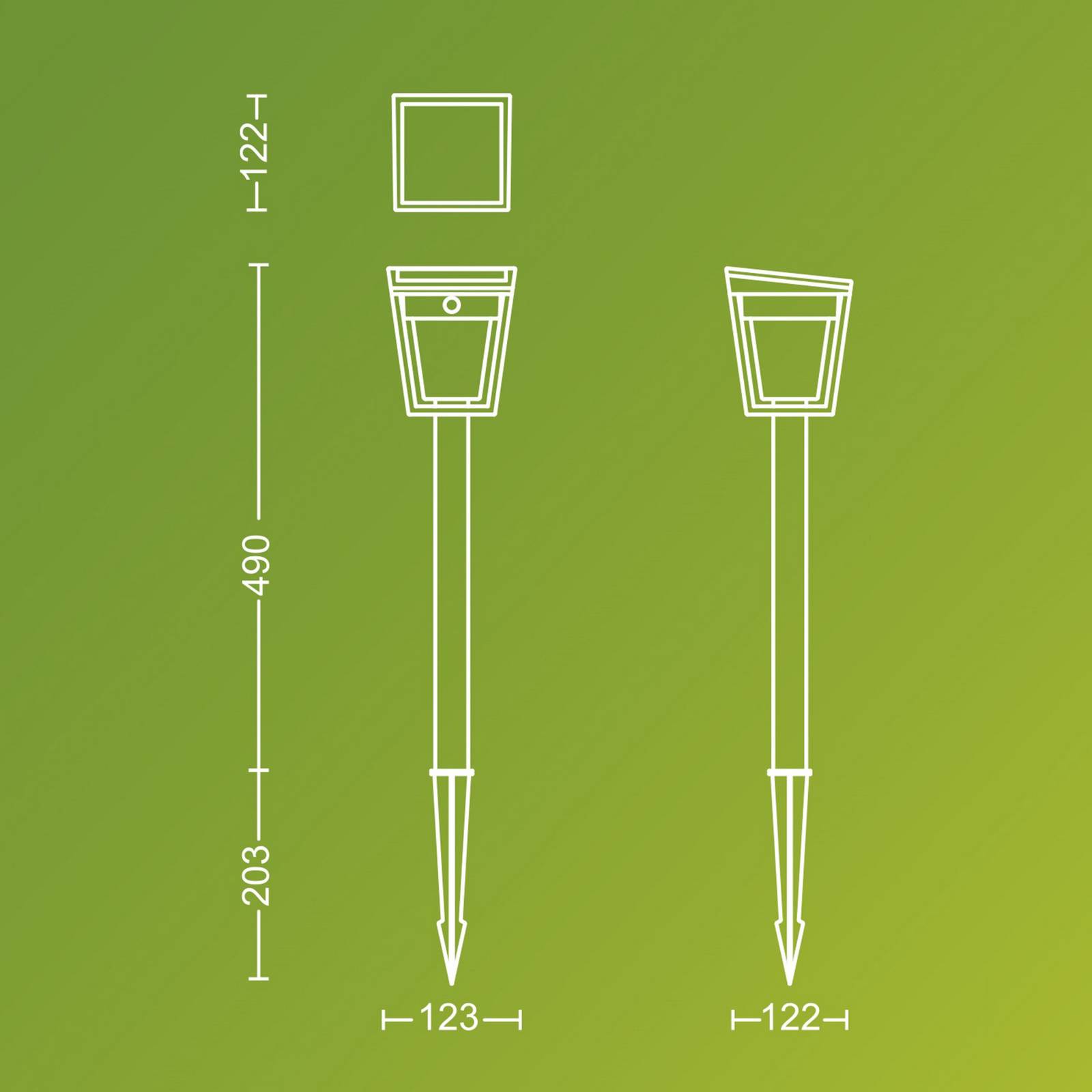 Lampa z grotem ziemnym LED Philips Nissa UE, tworzywo sztuczne, IP44