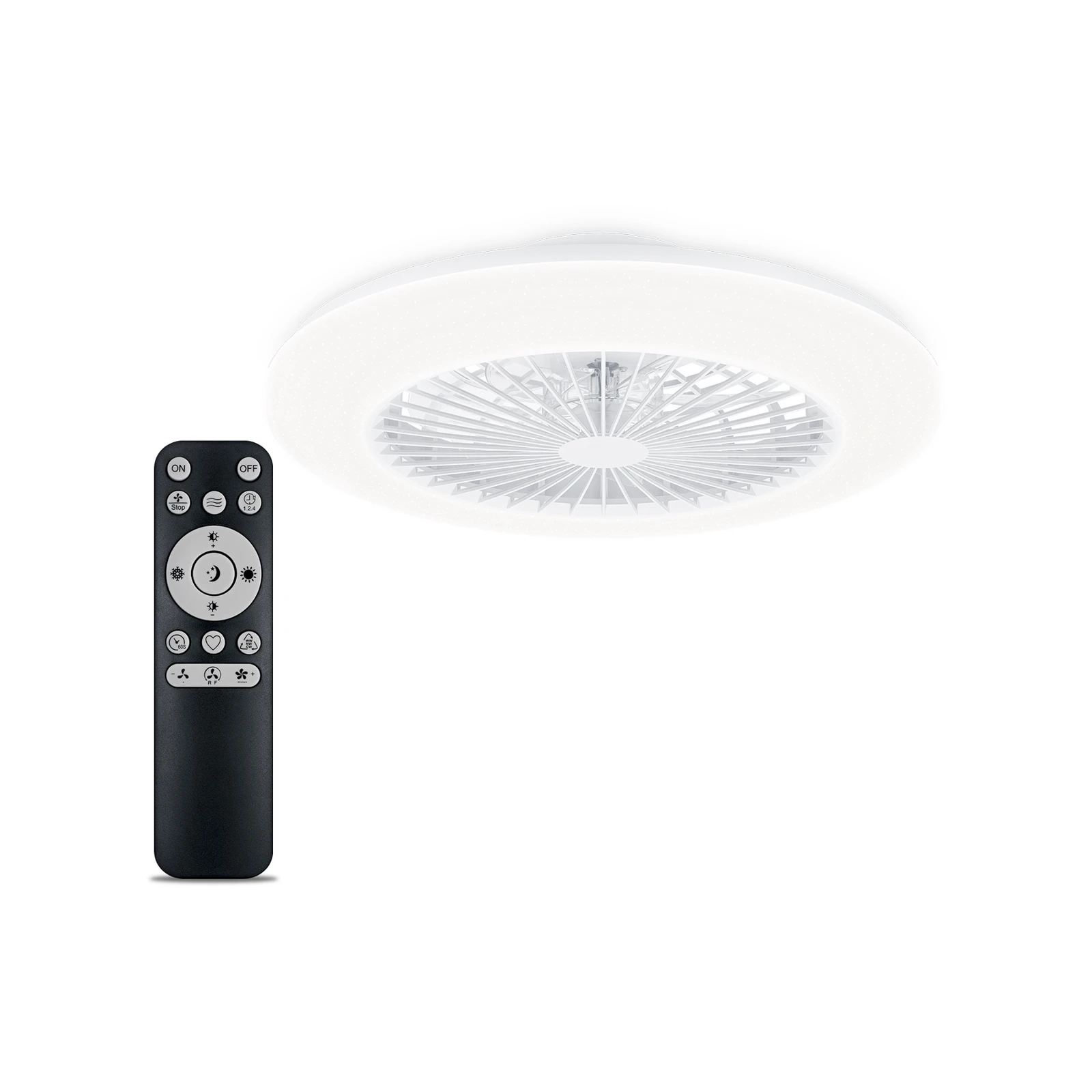 „Philips“ LED lubinis ventiliatorius „Amigo“, blizgus baltas, 58 cm, CCT