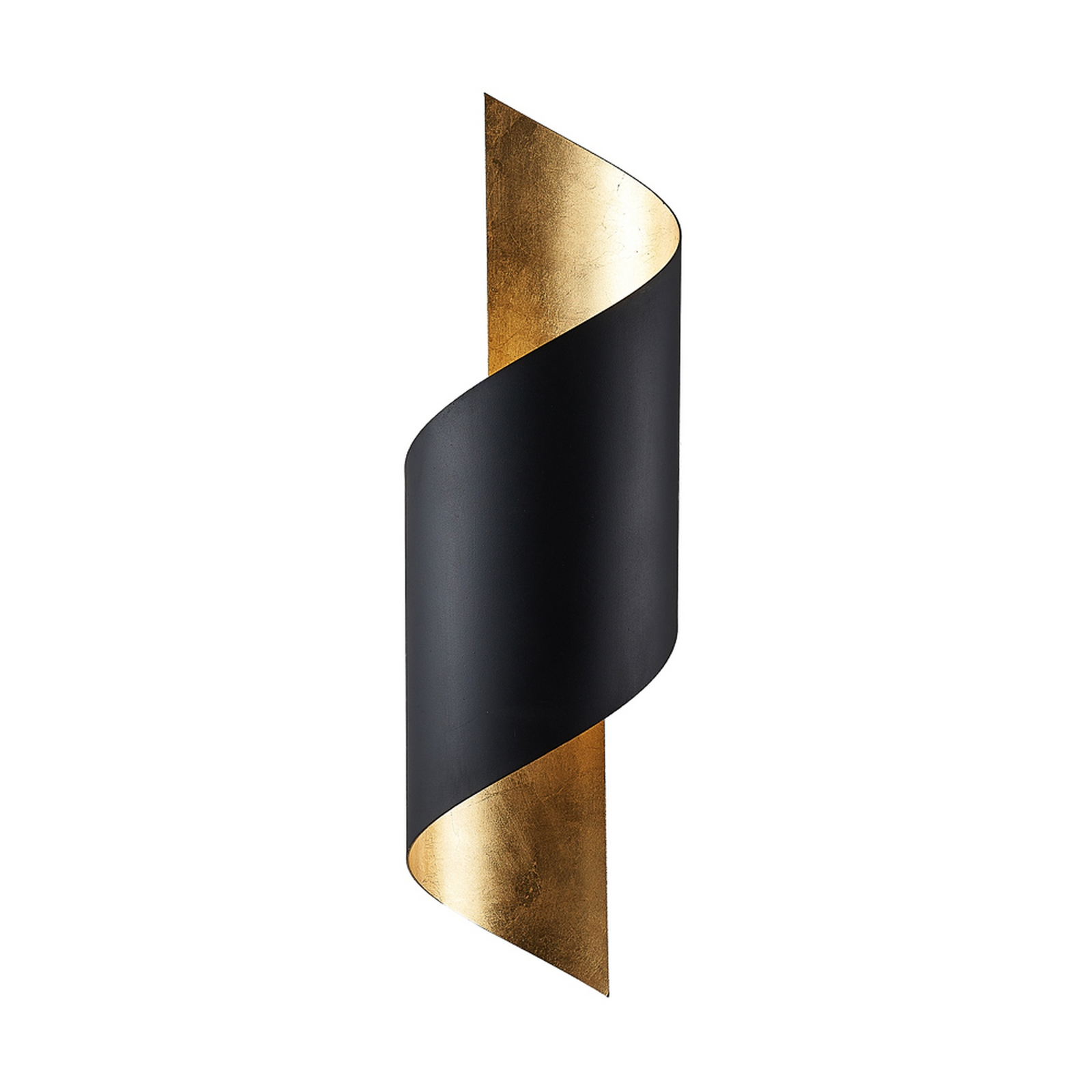 Kinkiet Lindby Vanni, czarny/złoty, metal, wysokość 57 cm