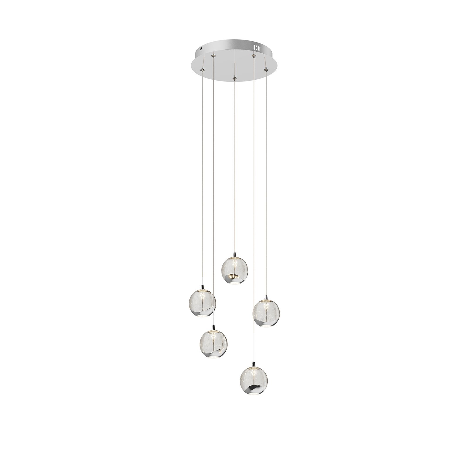 Hayley 5 Závěsná Lampa Clear/Chrome - Lucande
