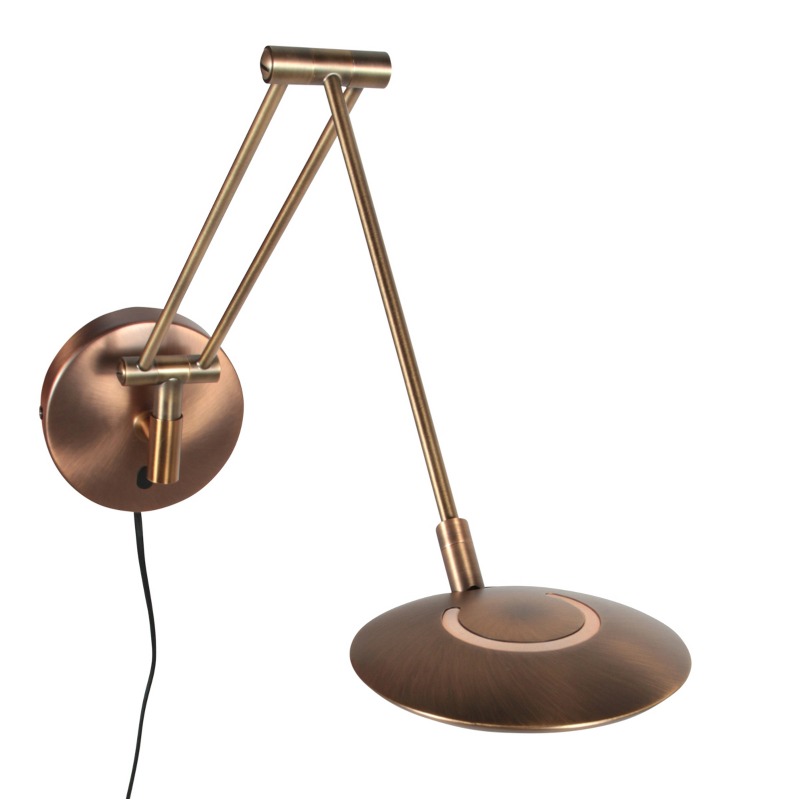 LED-Wandlampe Zenith 2 mit Arm, bronze, CCT, Metall, Stecker