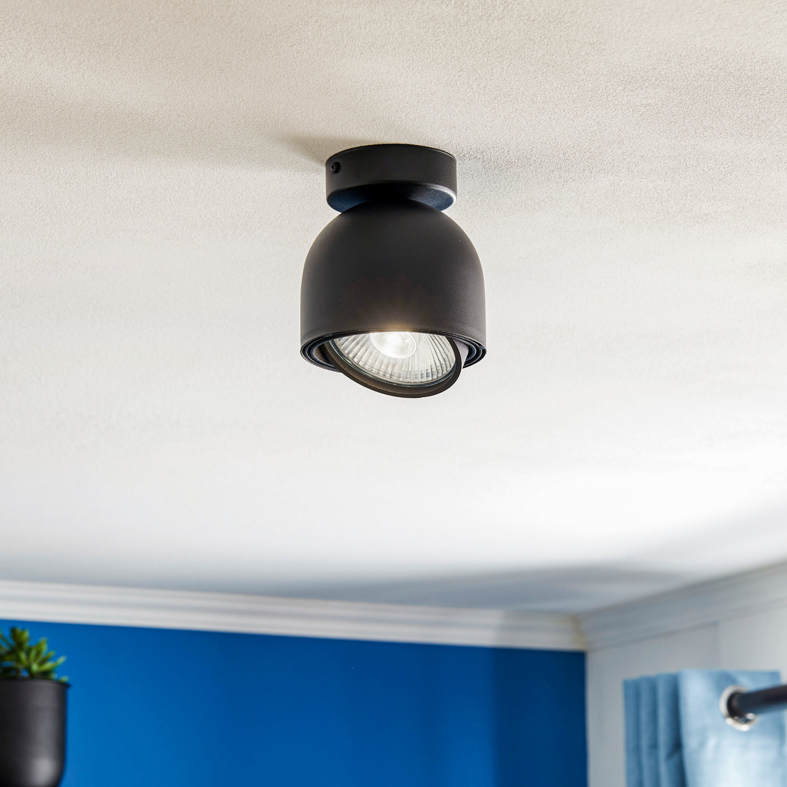 Gina ceiling spotlight, pivotable, black