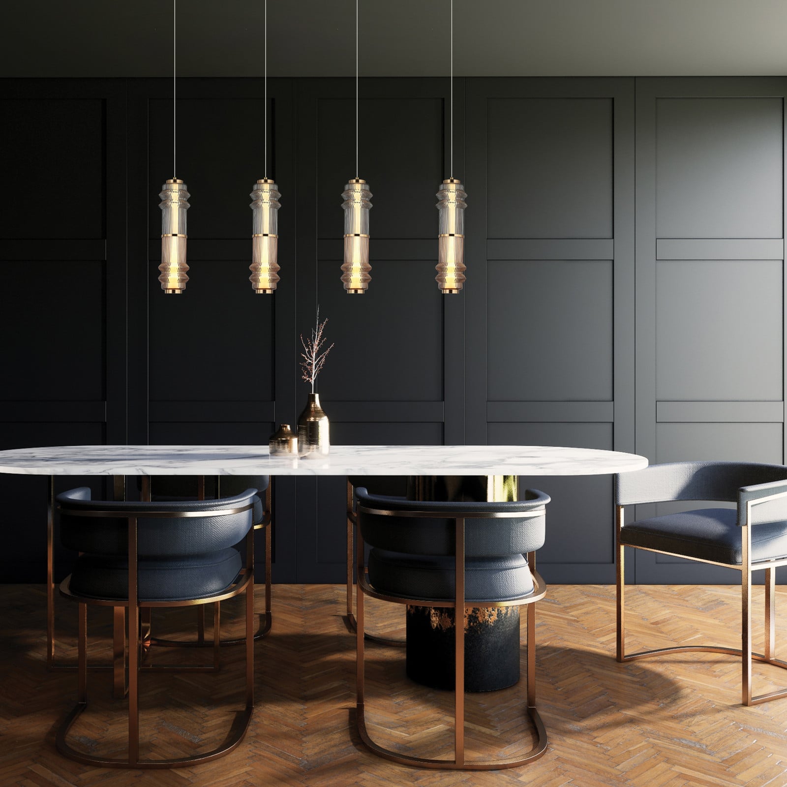 Viokef Lampă suspendată LED Dereck gri fumuriu/culoarea chihlimbarului Ø 10 cm - Camera de zi / sufragerie - cenușiu fumuriu chihlimbar bronz negru - Sticlă