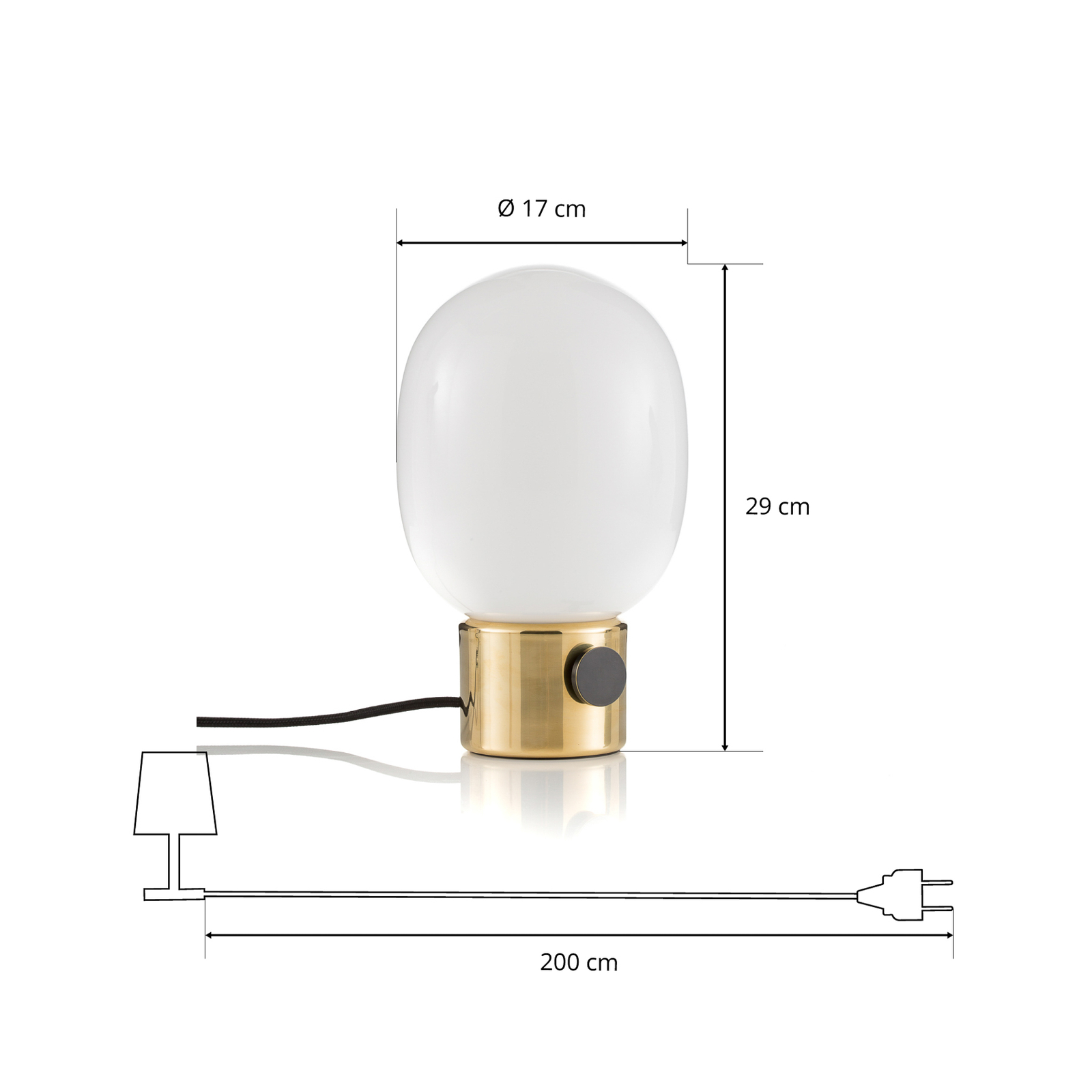 Audo JWDA stolová lampa, mosadz leštená