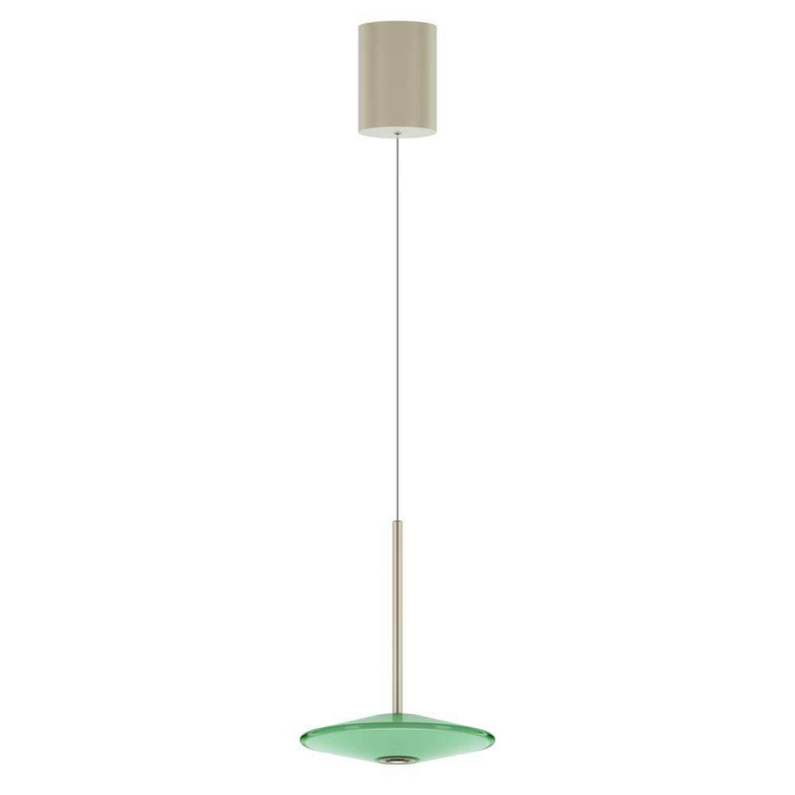 LOOM DESIGN lampada LED a sospensione a sospensione Solene, verde, vetro, Ø 20