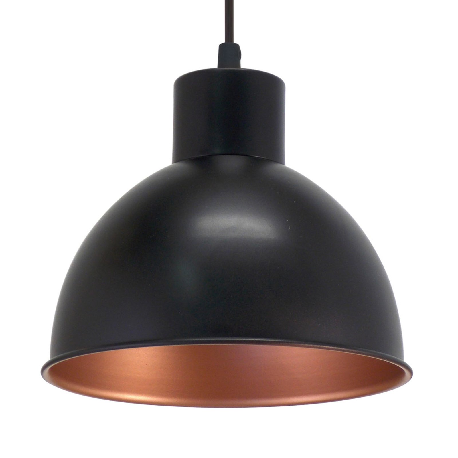 Lámpara colgante Andrin, negro, interior en cobre