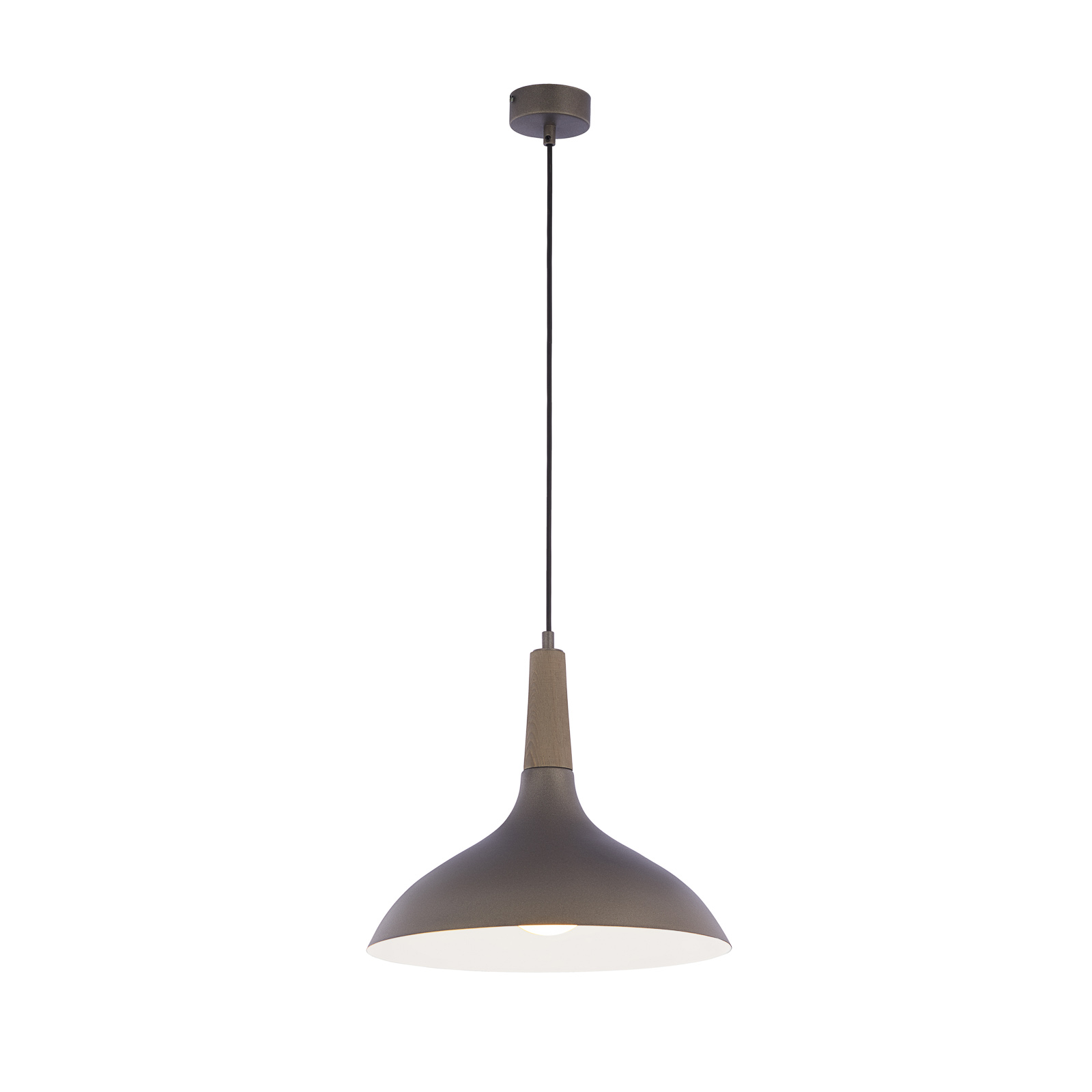 Ragnar hanging light with wood detail, titanium