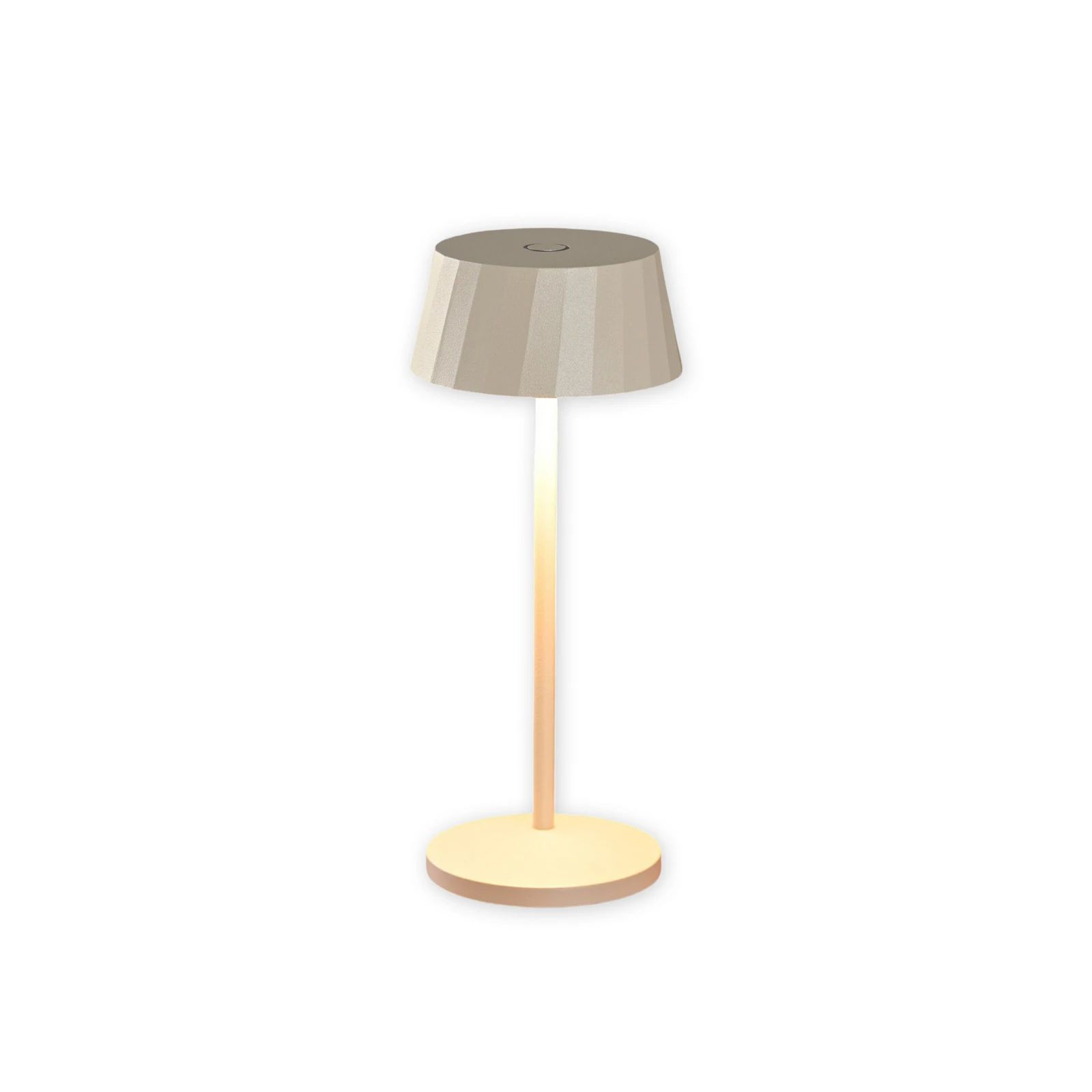 LED stolna lampa na baterije Facetta, set od 3, bež, 22 cm, IP44