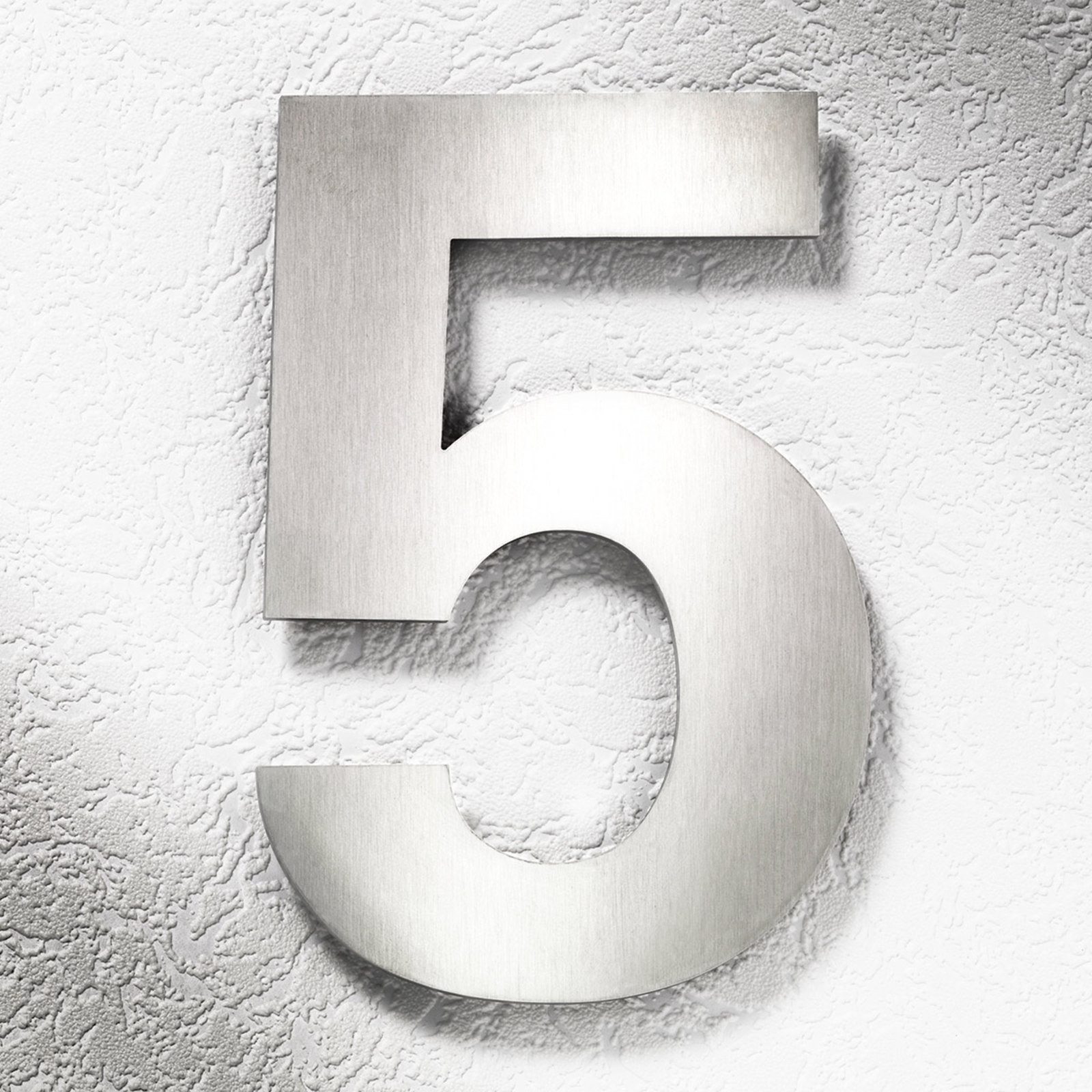 CMD Stainless Steel House Numbers, Large 5, Stainless steel, W: 17 cm, H: 25 cm