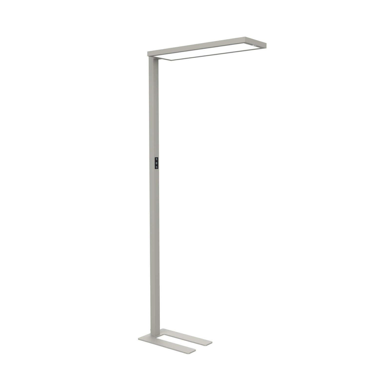 LED-Büro-Stehleuchte MAULsenja, silberfarben, Sensor, 196 cm