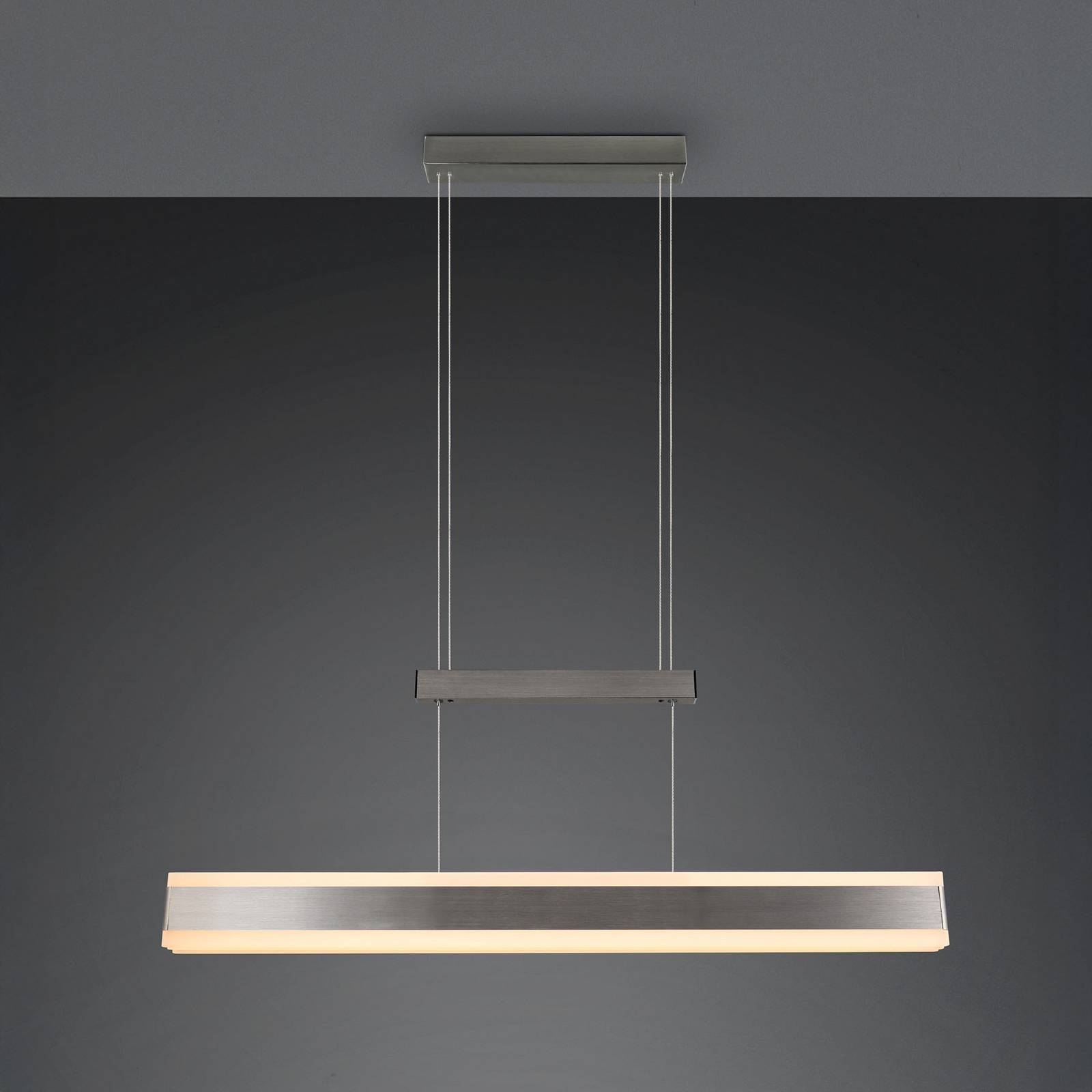 LED-Hängelampe Arcola, nickelfarben, 152 cm, CCT Touchdimmer günstig online kaufen