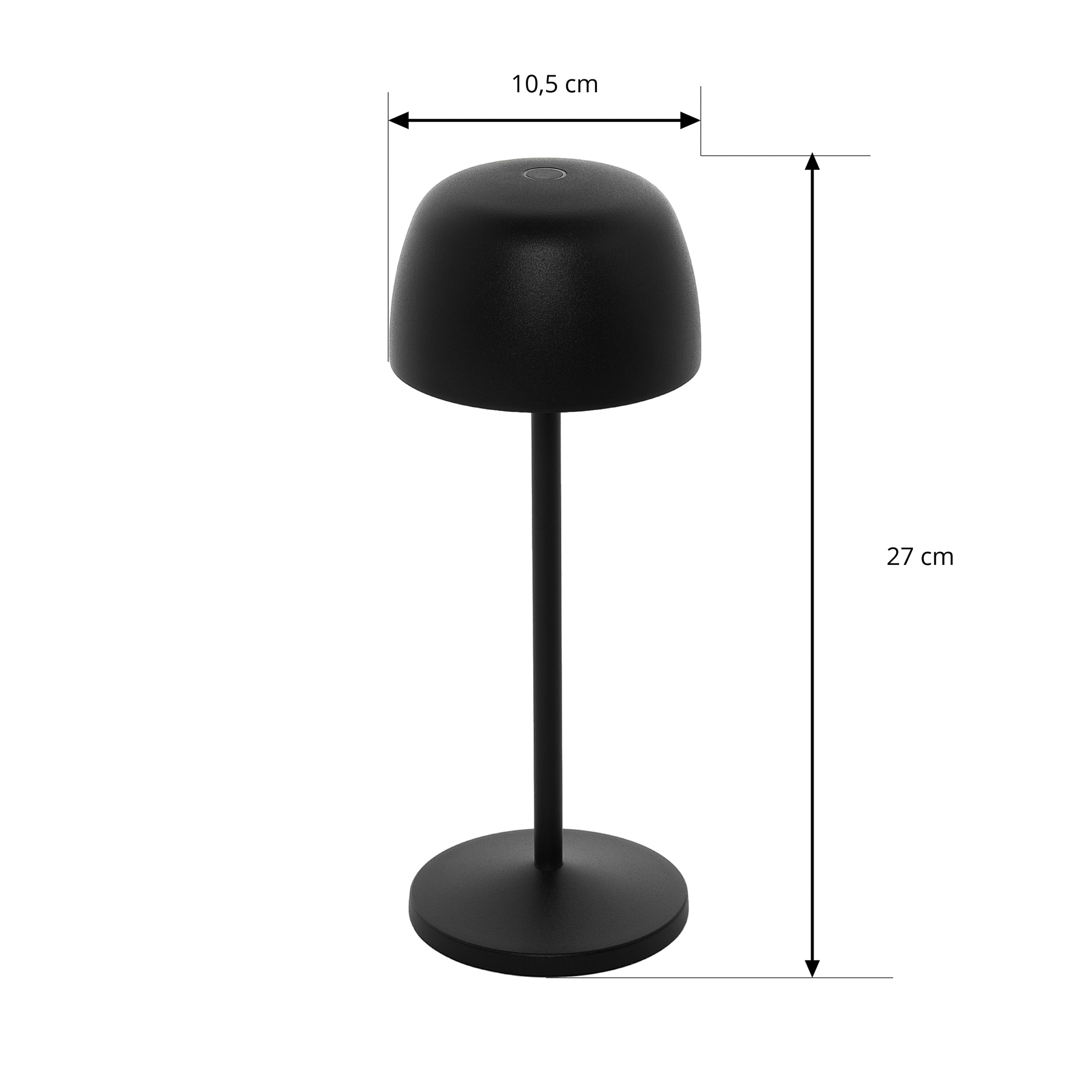 Lindby LED επαναφορτιζόμενο επιτραπέζιο φωτιστικό Arietty, μαύρο, σετ 2