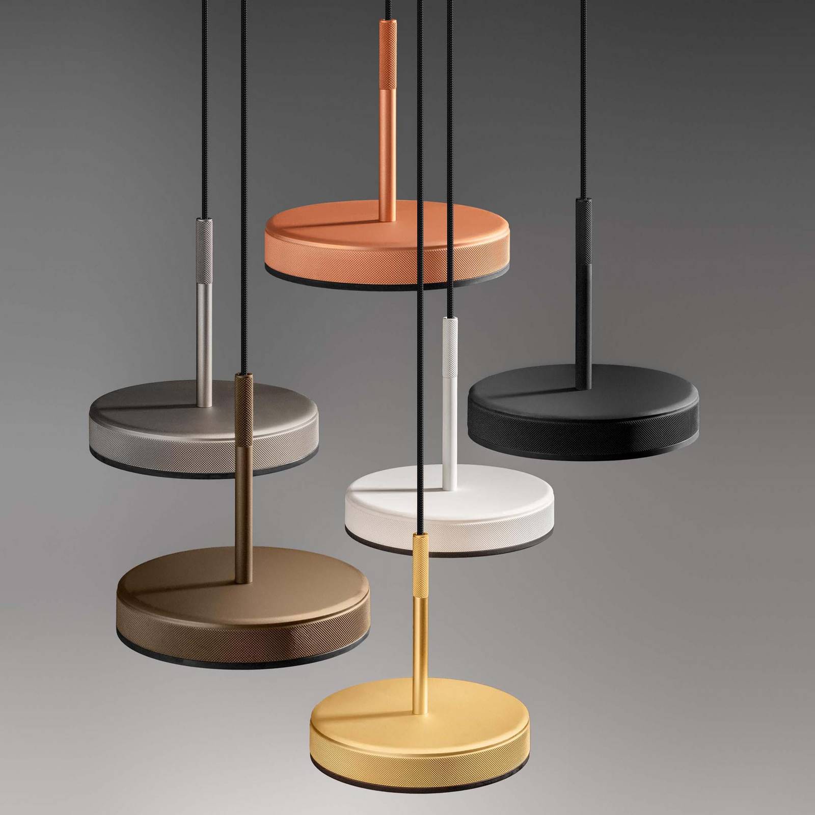 OLEV Żyrandol LED OVERFLY, czarny Ø 15 cm, metal 927 ściemniany