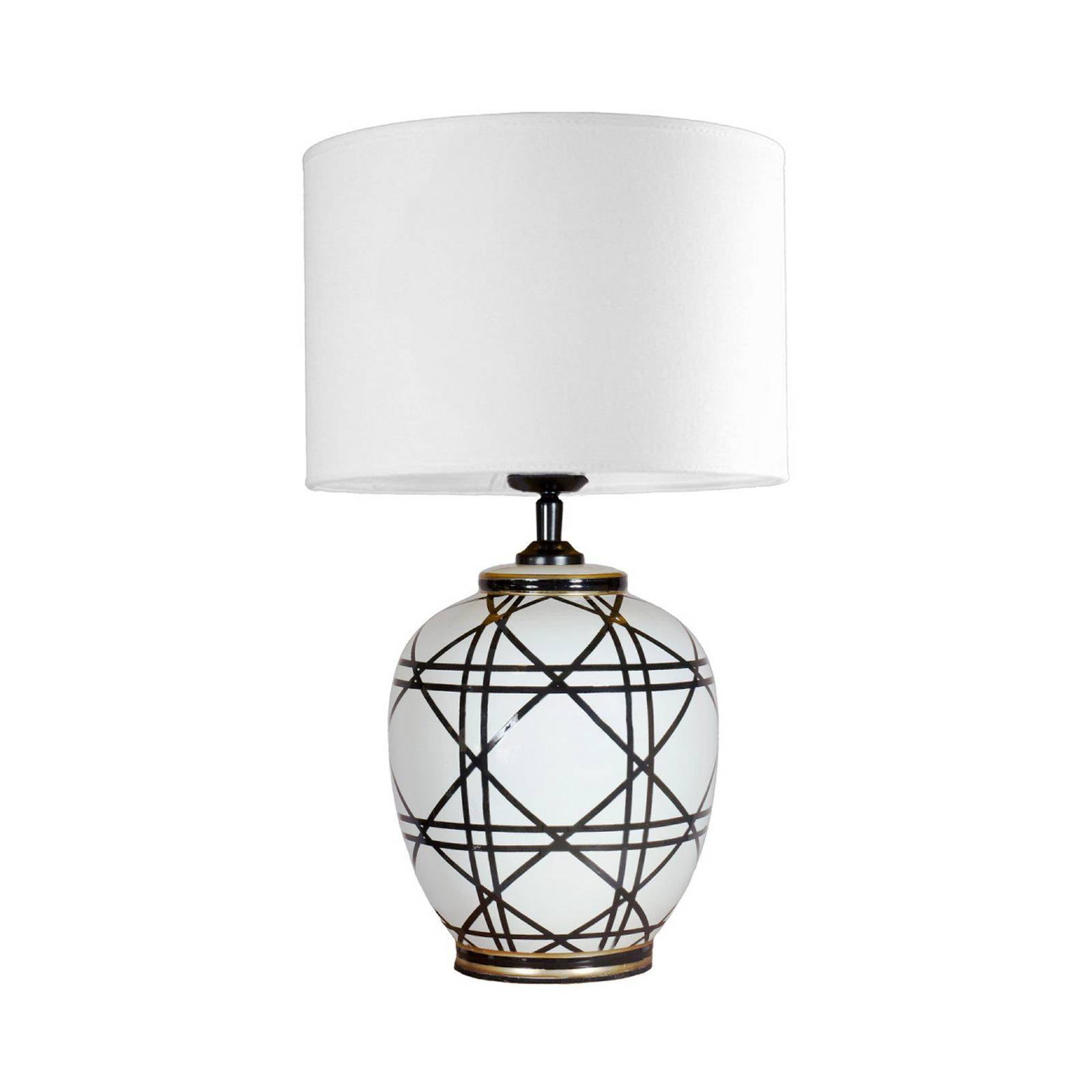 PR Home Tischleuchte New York, weiß, Höhe 46 cm, Keramik