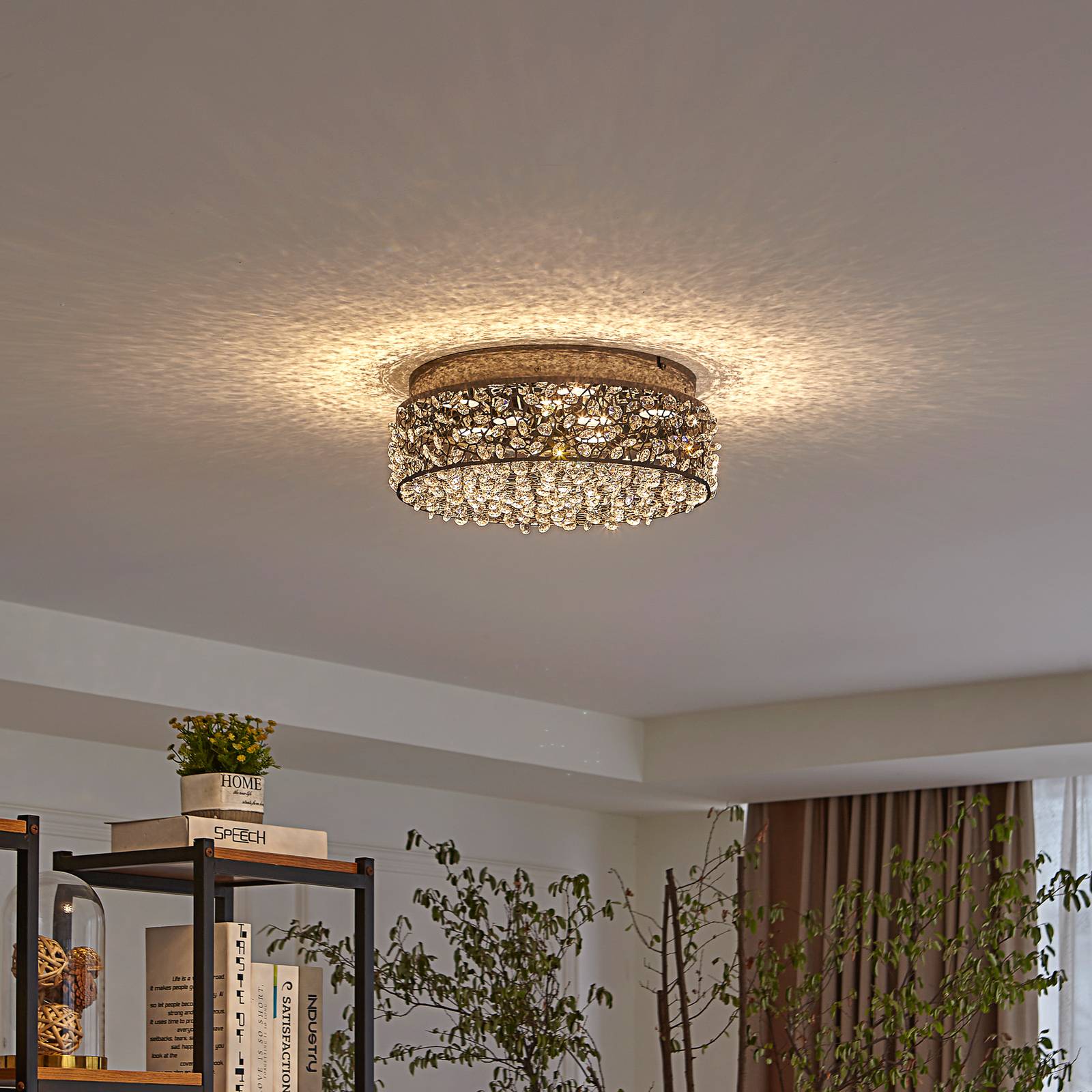 Photos - Chandelier / Lamp Lucande Sparkling LED ceiling light Felias, round shape 