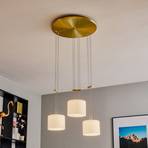 BANKAMP Grazia hanging lamp 3-bulb round brass