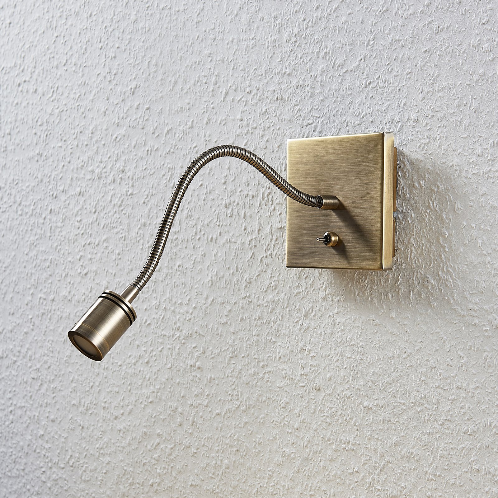Lindby LED-Wandlampe Mayar, 2er, messing, Leselampe, 11 cm