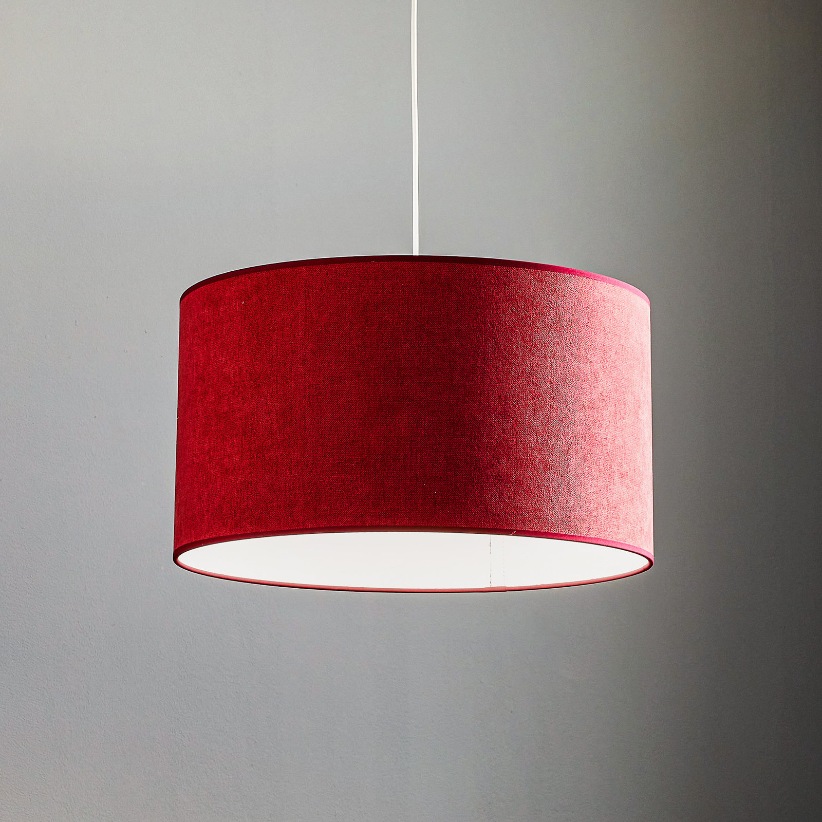 Lampada a sospensione Bristol, intreccio, rosso