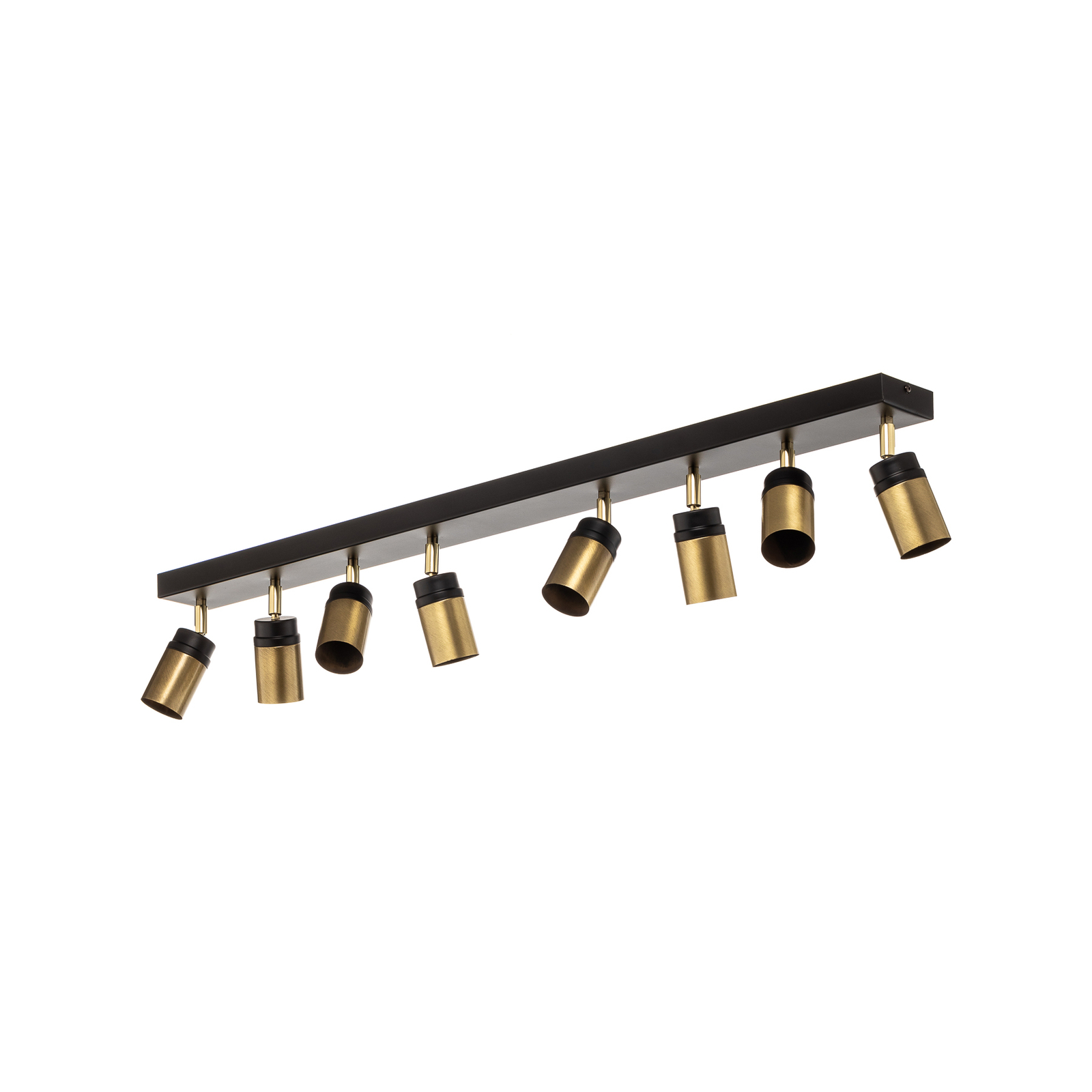 Spot soffitto Net in nero/oro, 8 luci