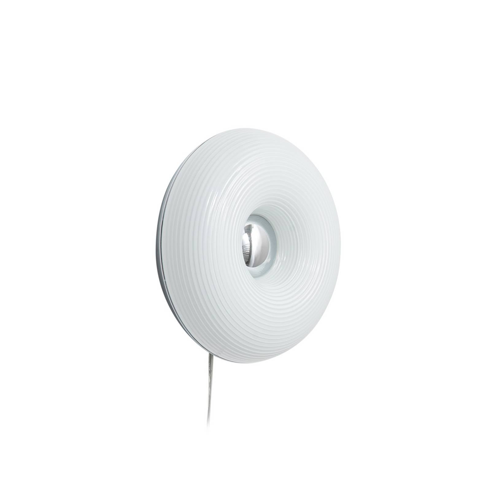 Lindby LED-Tisch-/Wandlampe Fjora, weiß/chrom, Ø 30 cm, dim.