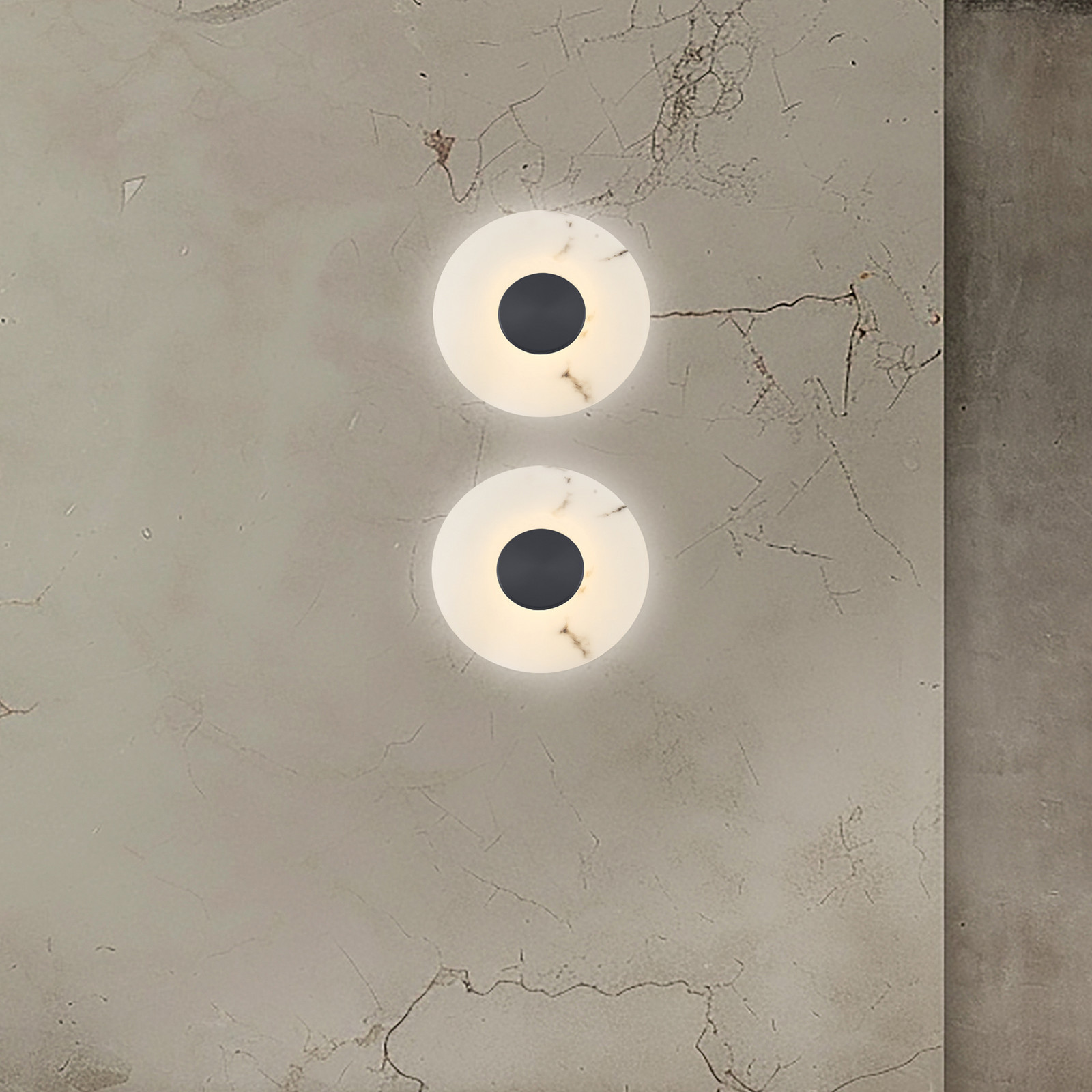 Viokef Aplică de perete cu LED Allison fier/alb Ø 30 cm metal - Camera de zi / sufragerie - fier alb - Plastic