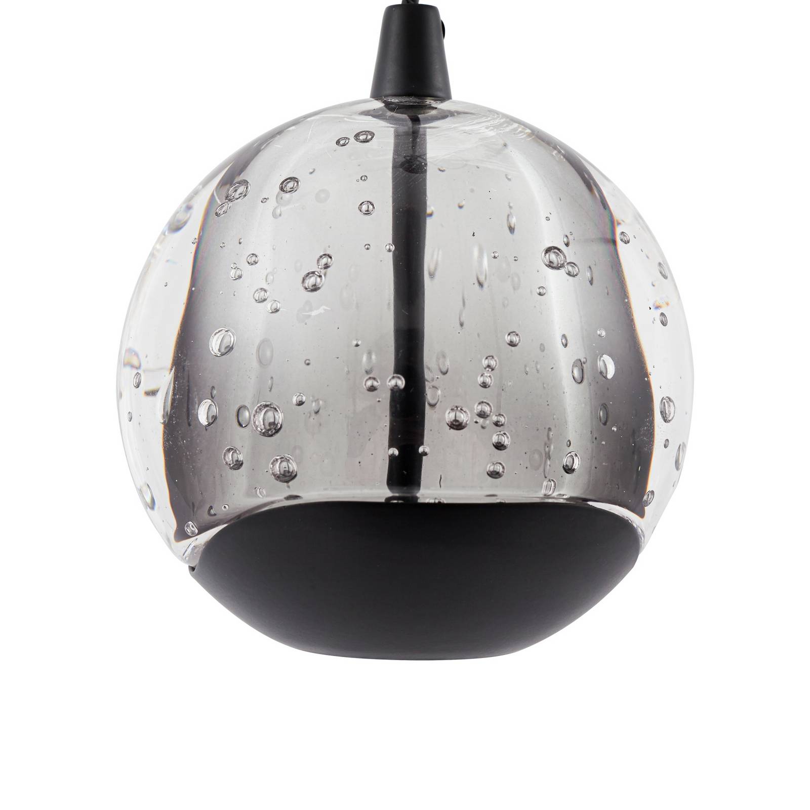 Lucande Lampa wisząca LED Hayley, czarna, 1-punktowa, szkło