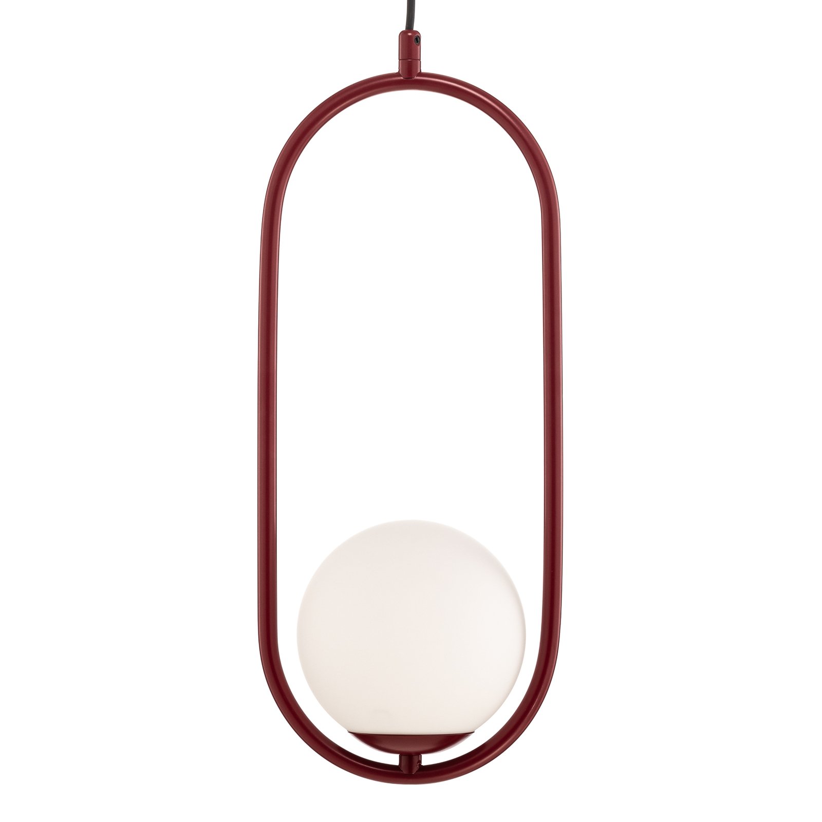 Dione pendant light, 1-bulb, wine red/white