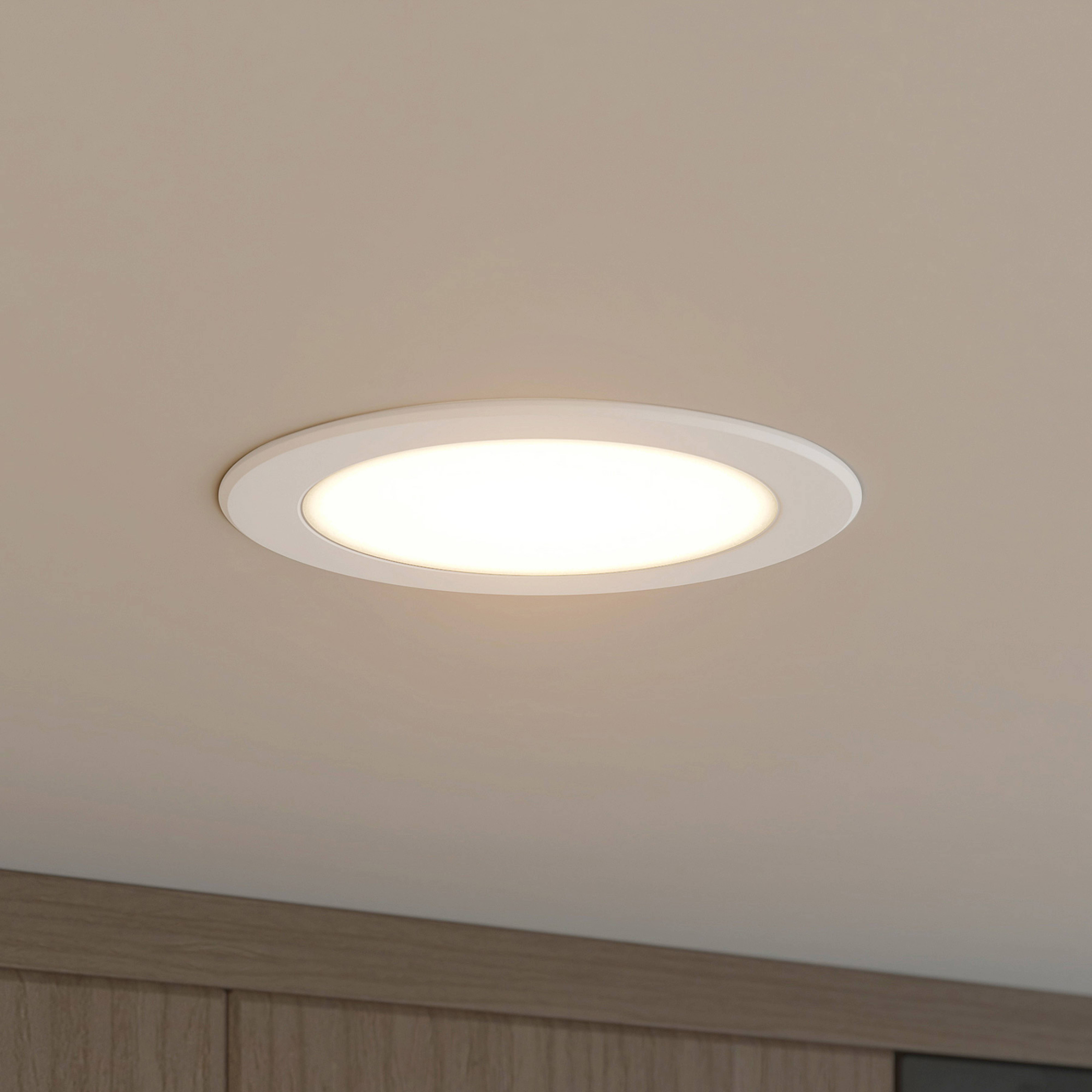Prios LED recessed spotlight Rida, 14.5 cm, 12 W, CCT, dimmable