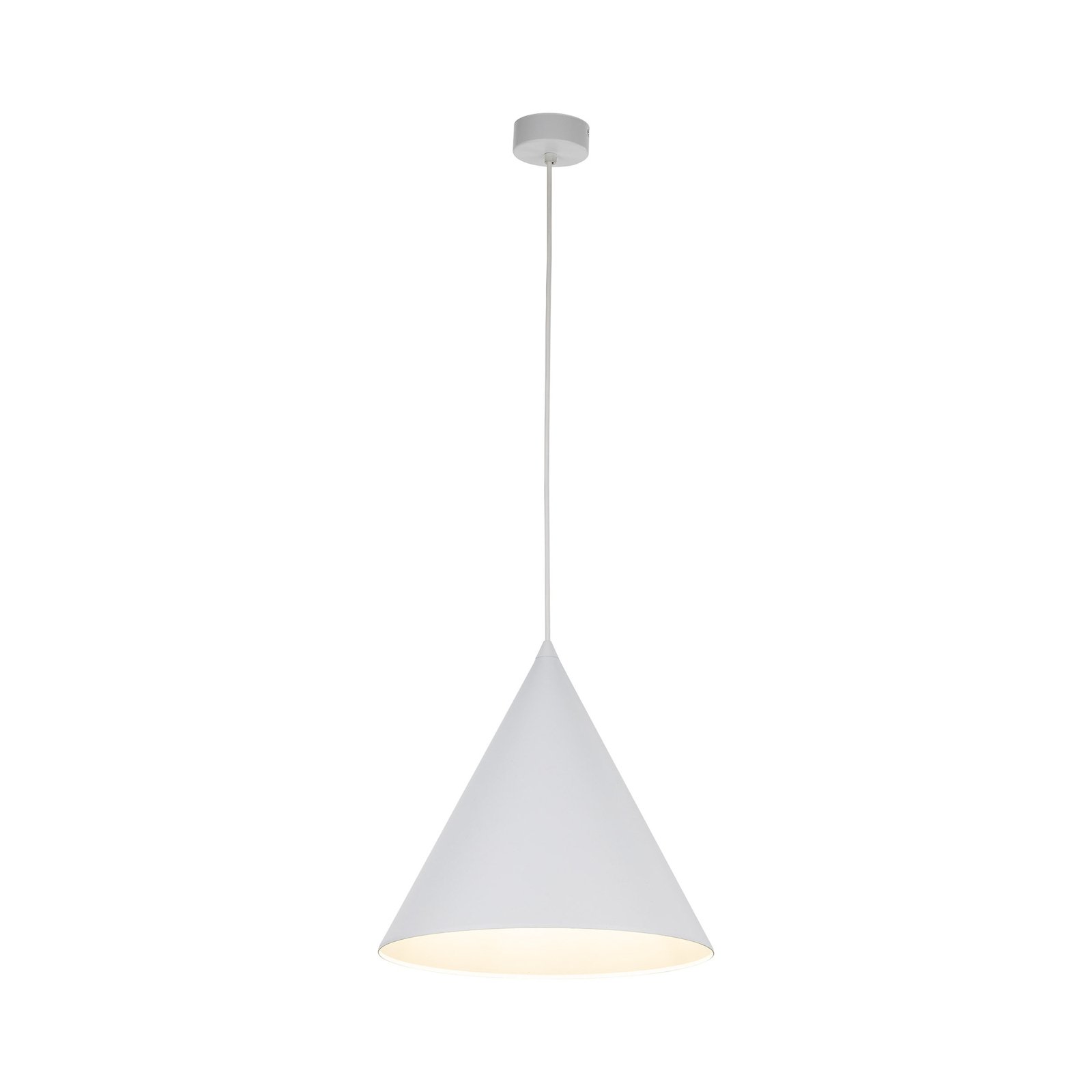 Cono pendant light, white, Ø 32 cm, steel, 1-bulb