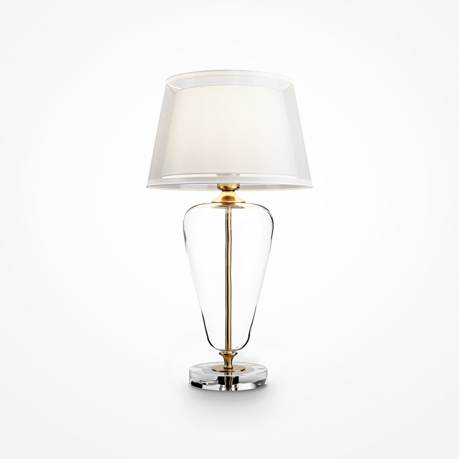 Maytoni bordlampe Verre, guld/hvid, højde 54 cm, glas