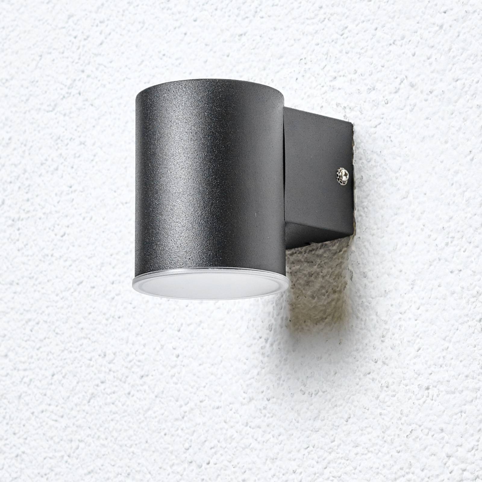 Lindby Enkel LED-utomhusvägglampa Morena i svart