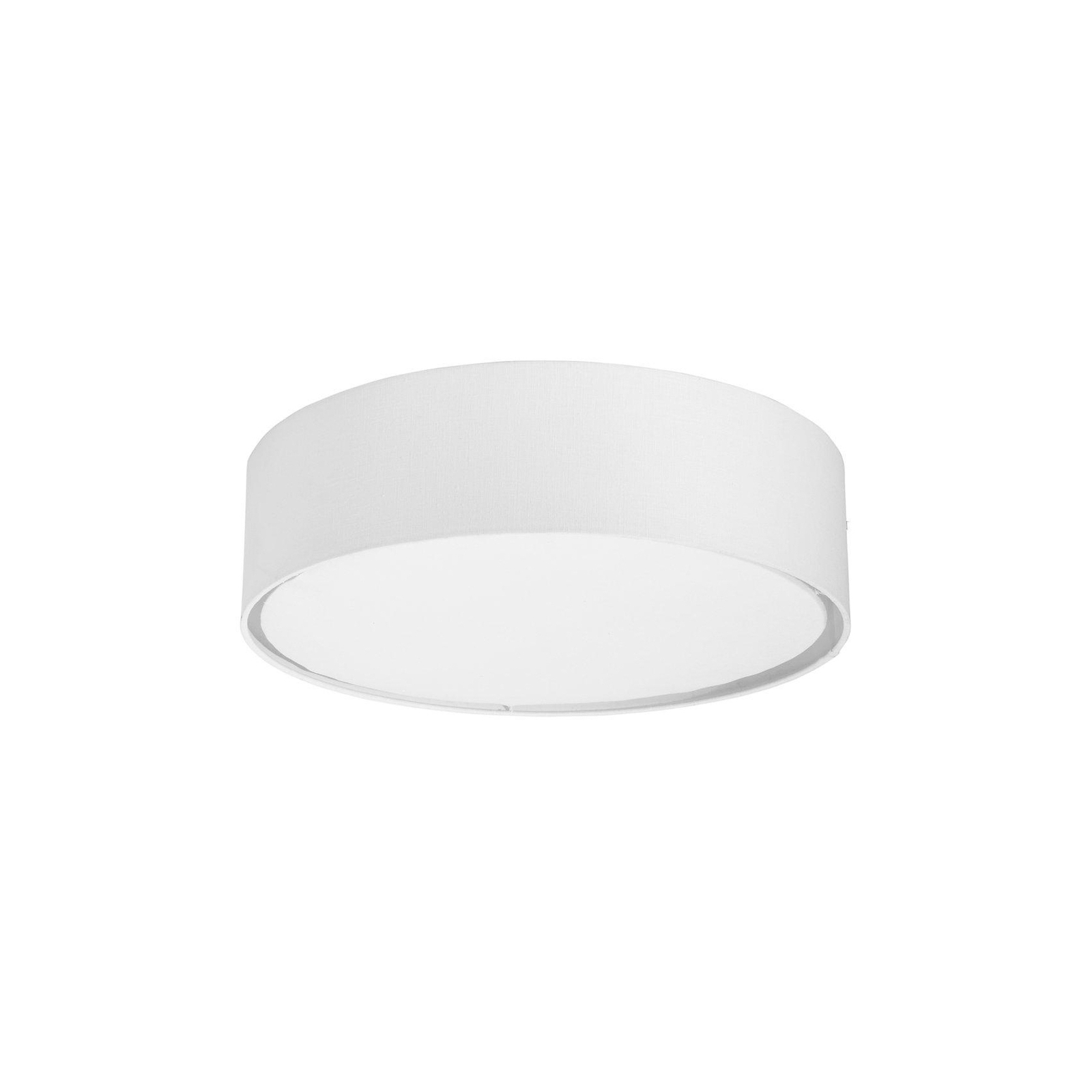 PR Home ceiling light Sam, white, Ø 45 cm, linen textile