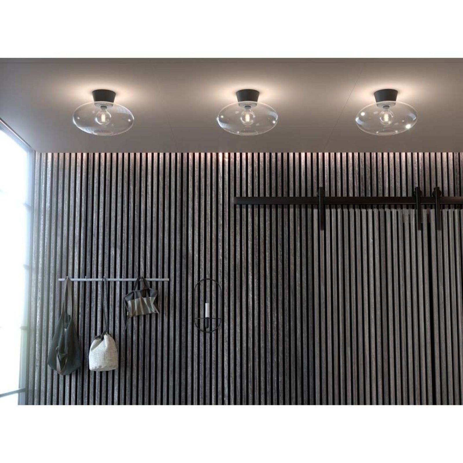 Bullo Plafond XL Ø38 Matt Black/Clear Belid - Vardagsrum - Metall | Produkter - Plafonder | Lampspecialisterna