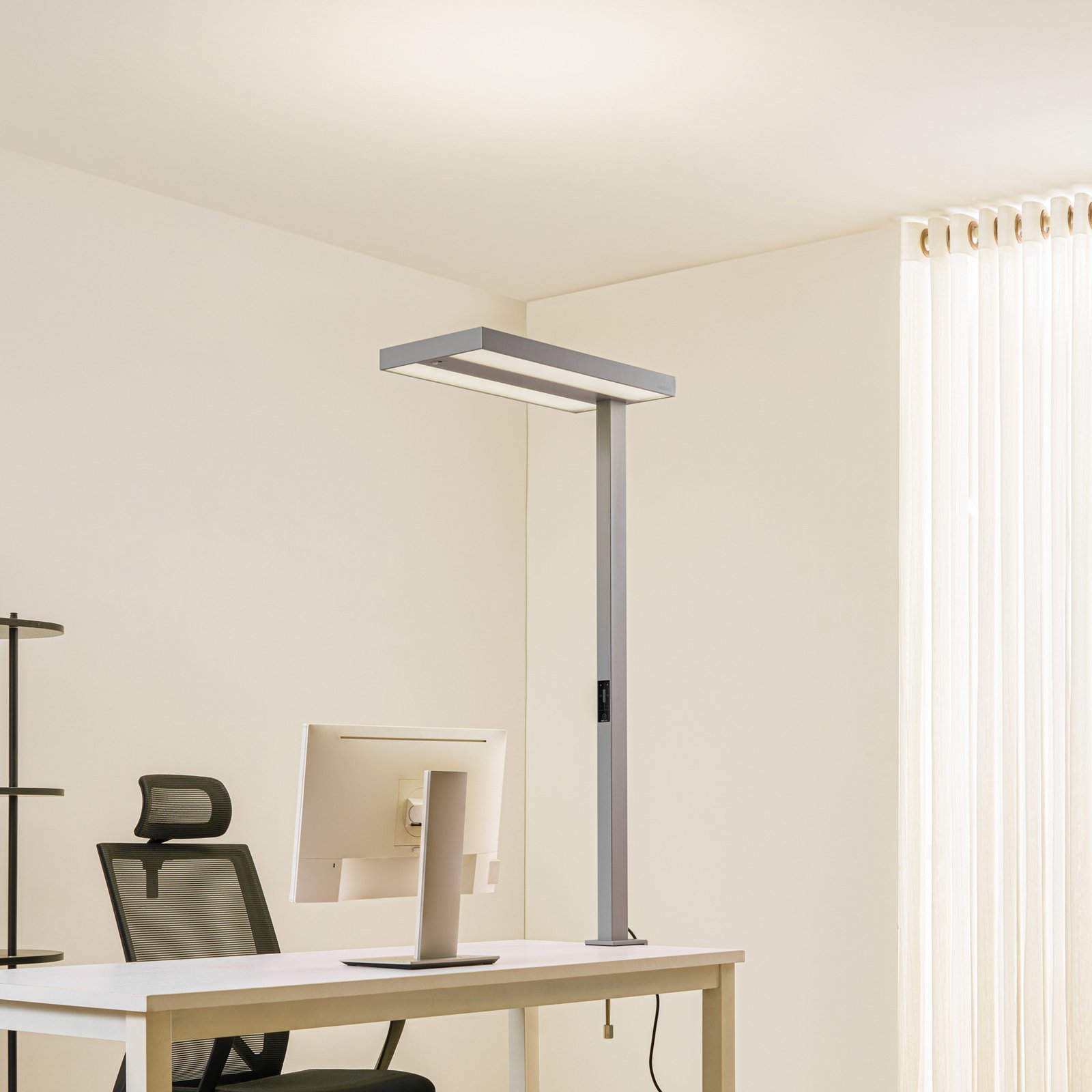 Lampe de bureau à pince LED Arcchio Logan, argent, intensité variable, capteur