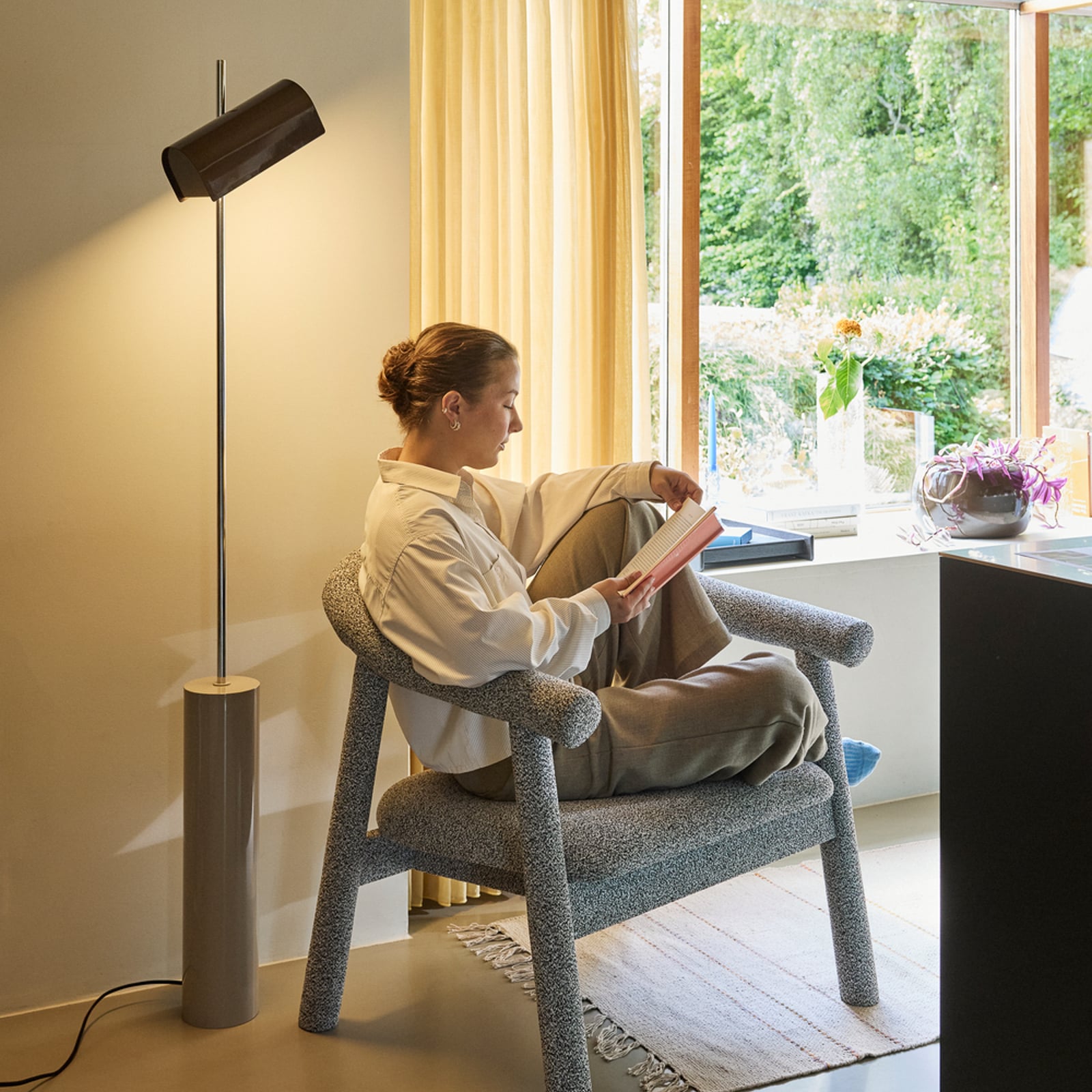 LED-Stehlampe Reflector, braun, Höhe 160 cm, Eisen