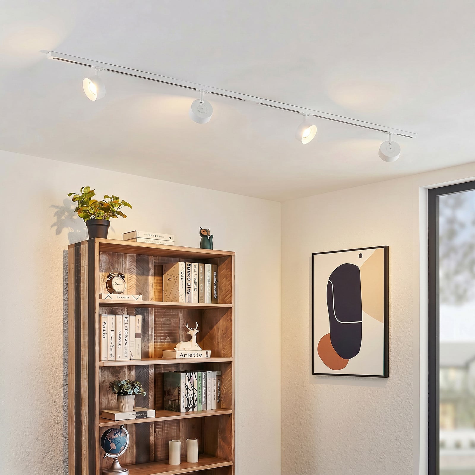Linaro skinnesystem, Ø 9,5 cm, 4 lyskilder, LED Lindby - Kontor / arbejdsværelse - Moderne - Metal - Med flere lyskilder