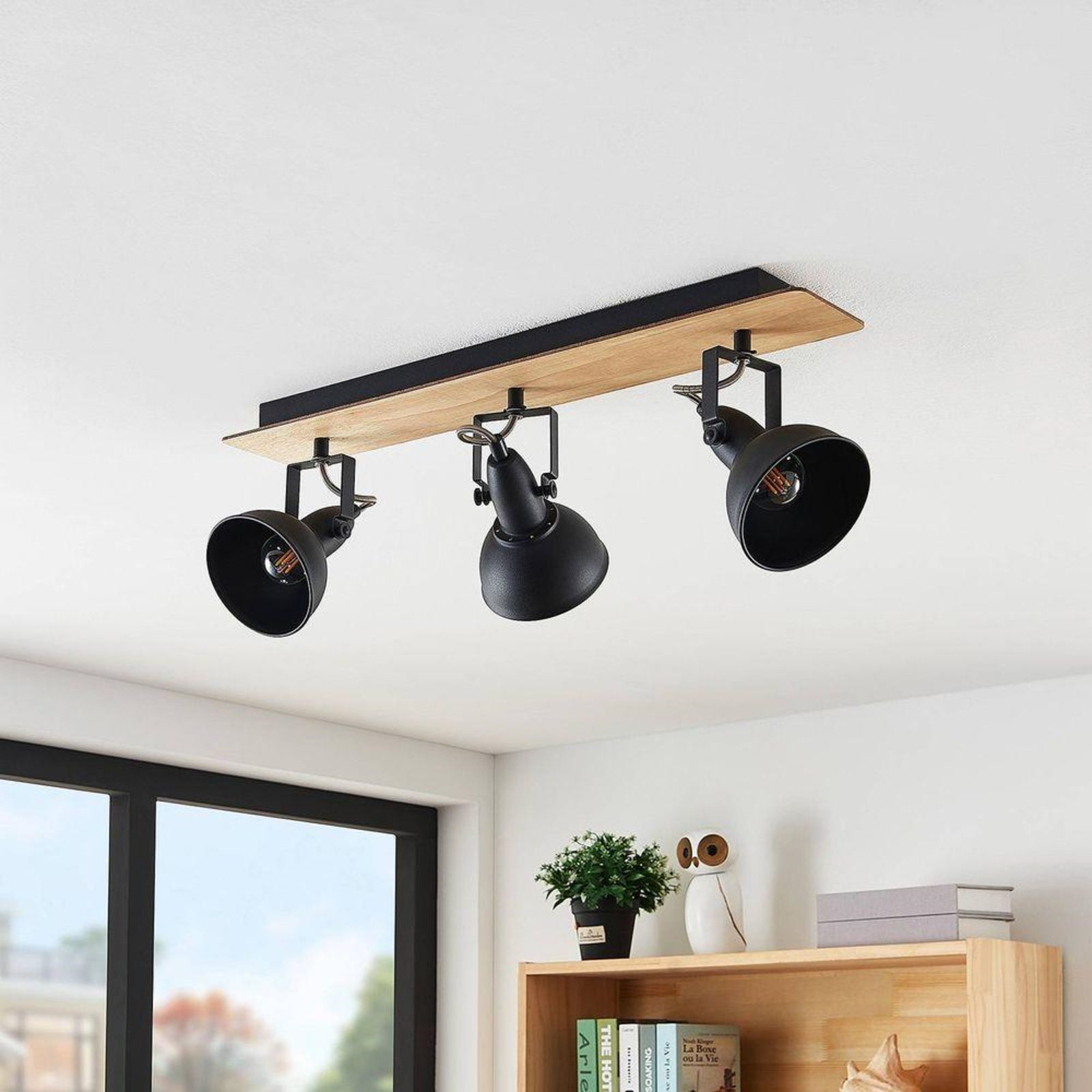 Aylis 3 Plafond Black/Wood - Lindby