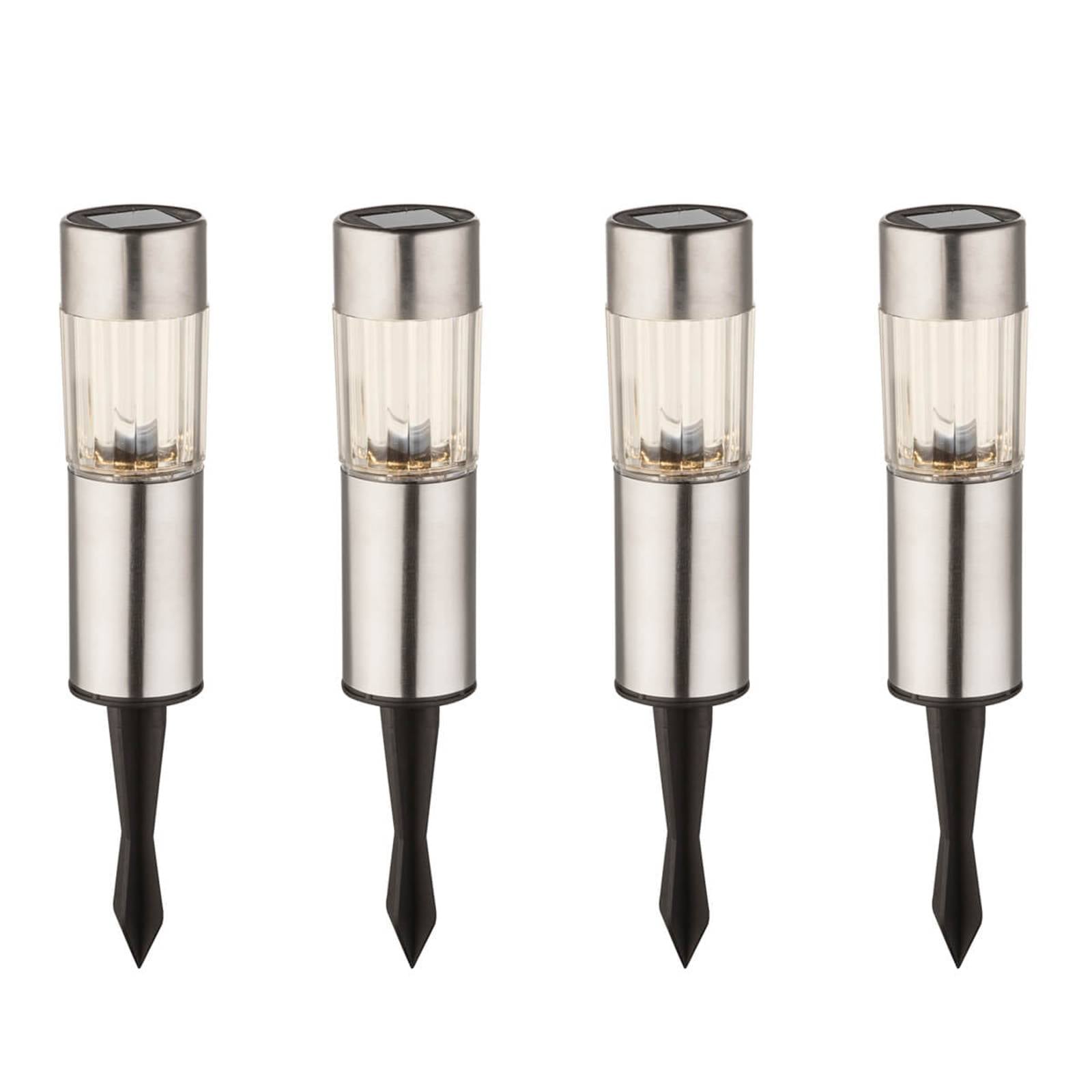 4er-Set - LED-Solar-Dekoleuchte Aro mit Erdspieß