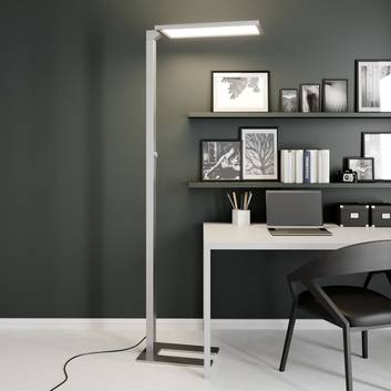 Prios Lexo LED office floor lamp with dimmer