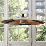 Forestier Parrot XL pendant light, rattan and abacá