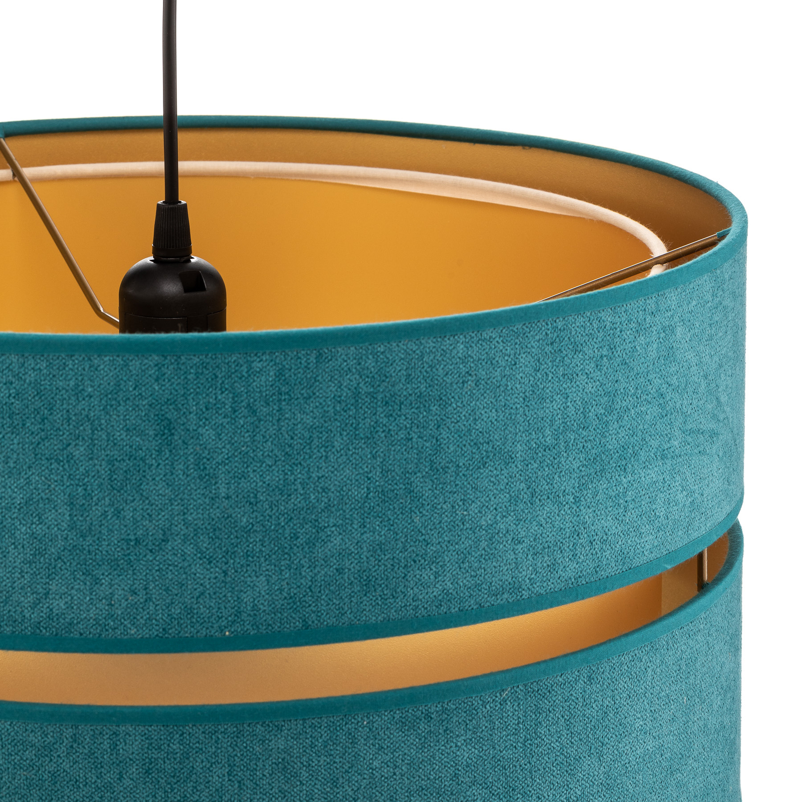 Duo hanging light, turquoise/gold, Ø 40 cm, 1-bulb