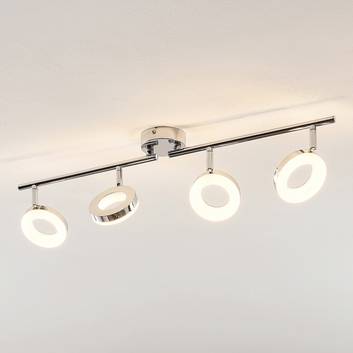 ELC Tioklia LED-taklampe, krom, 4 lyskilder