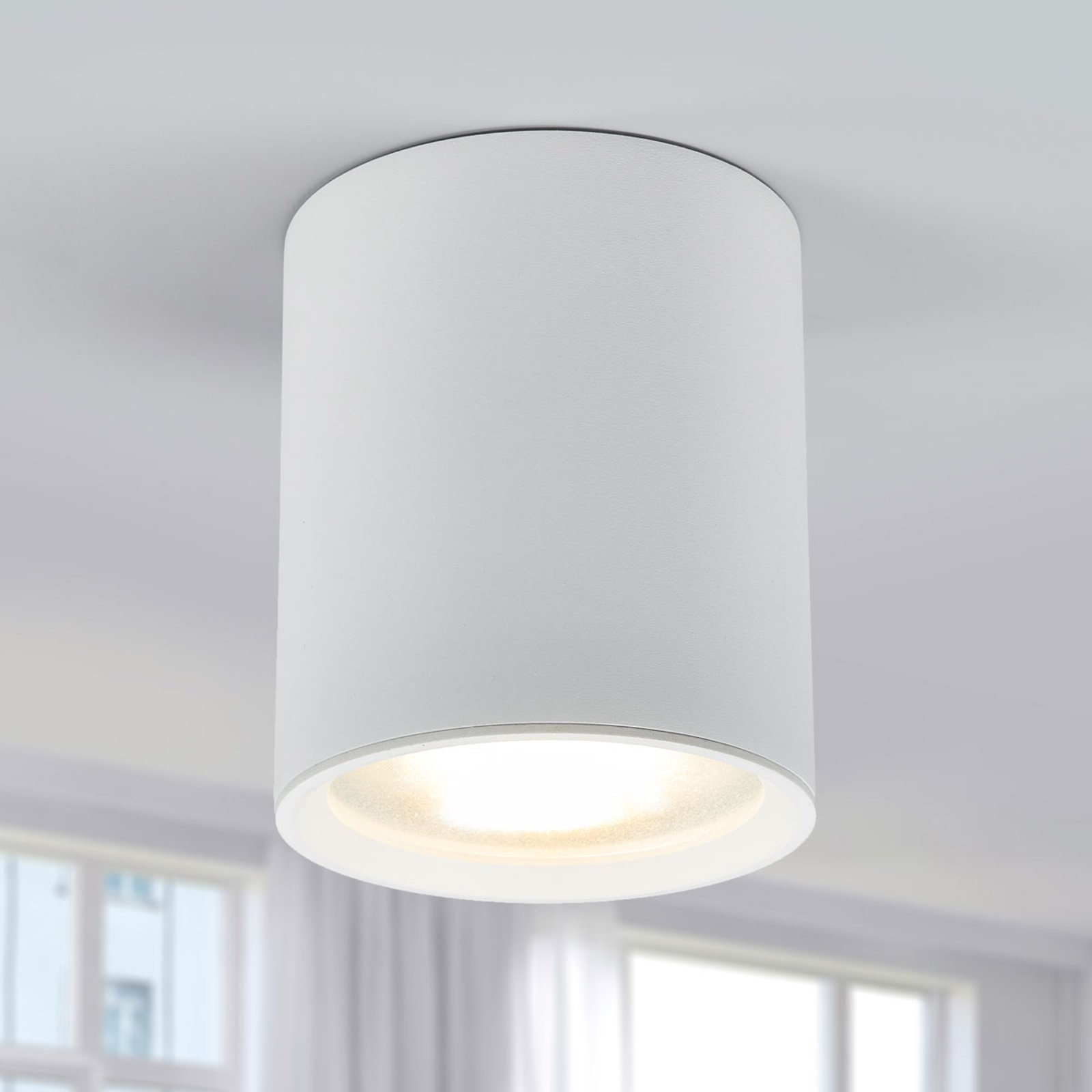 Arcchio Benk LED ceiling light, 13 cm, 12.3 W, for Workroom / Office, aluminium, glass, 12.3 W, energy efficiency: A++, H: 15.2 cm